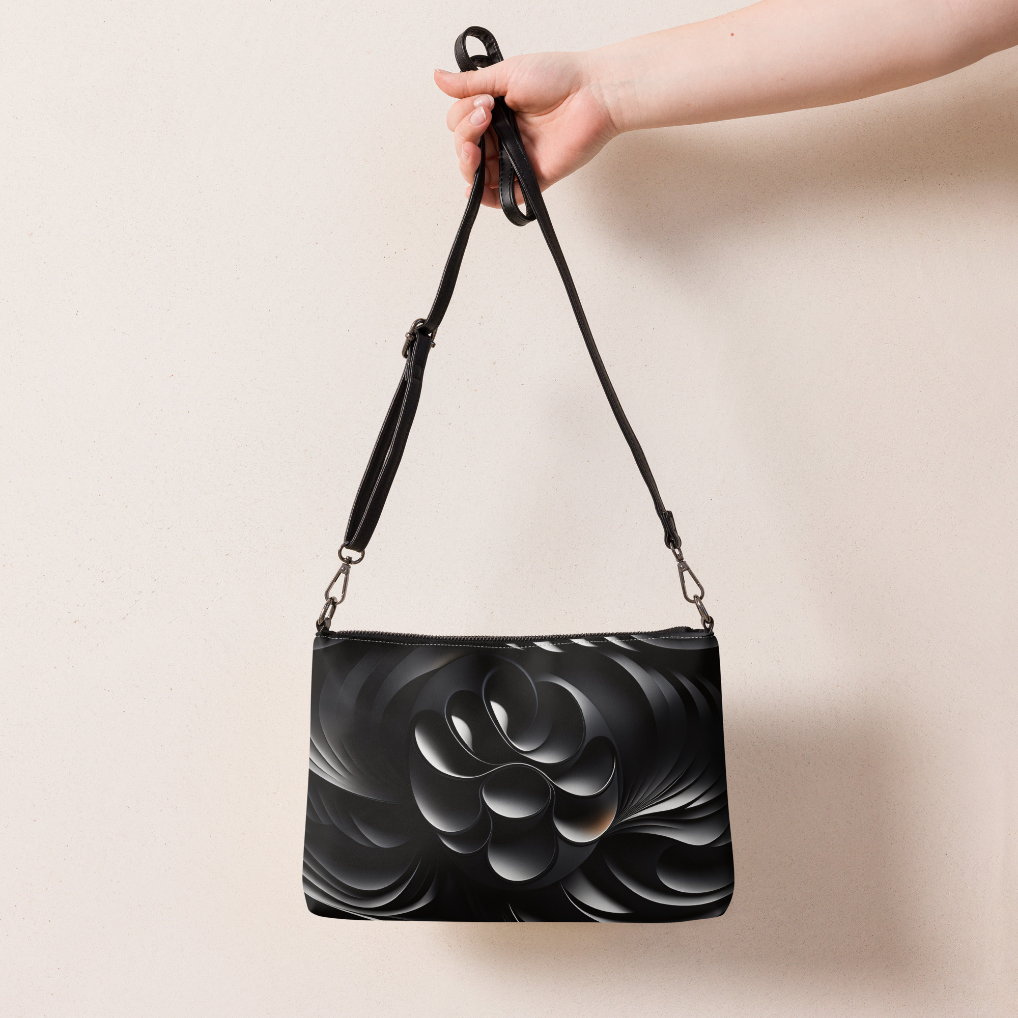 Black Flora Crossbody bag