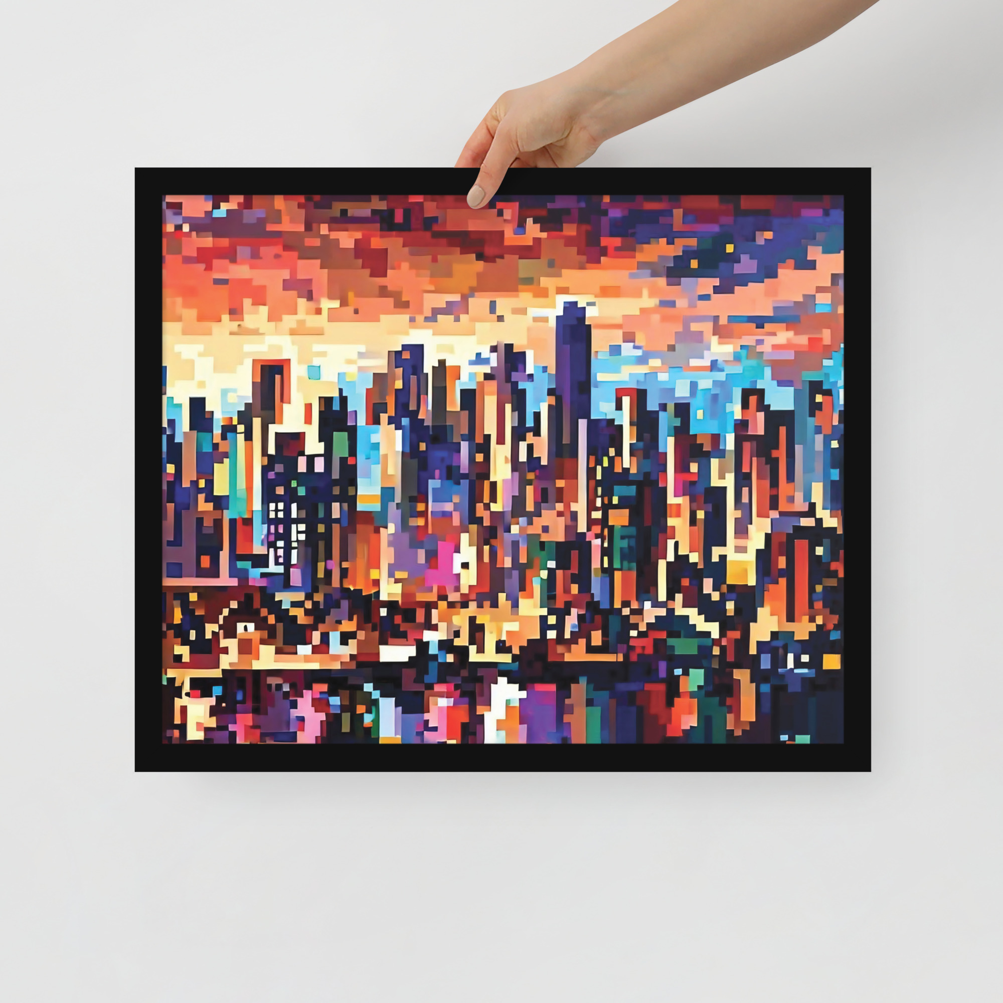 Pixel City Framed poster