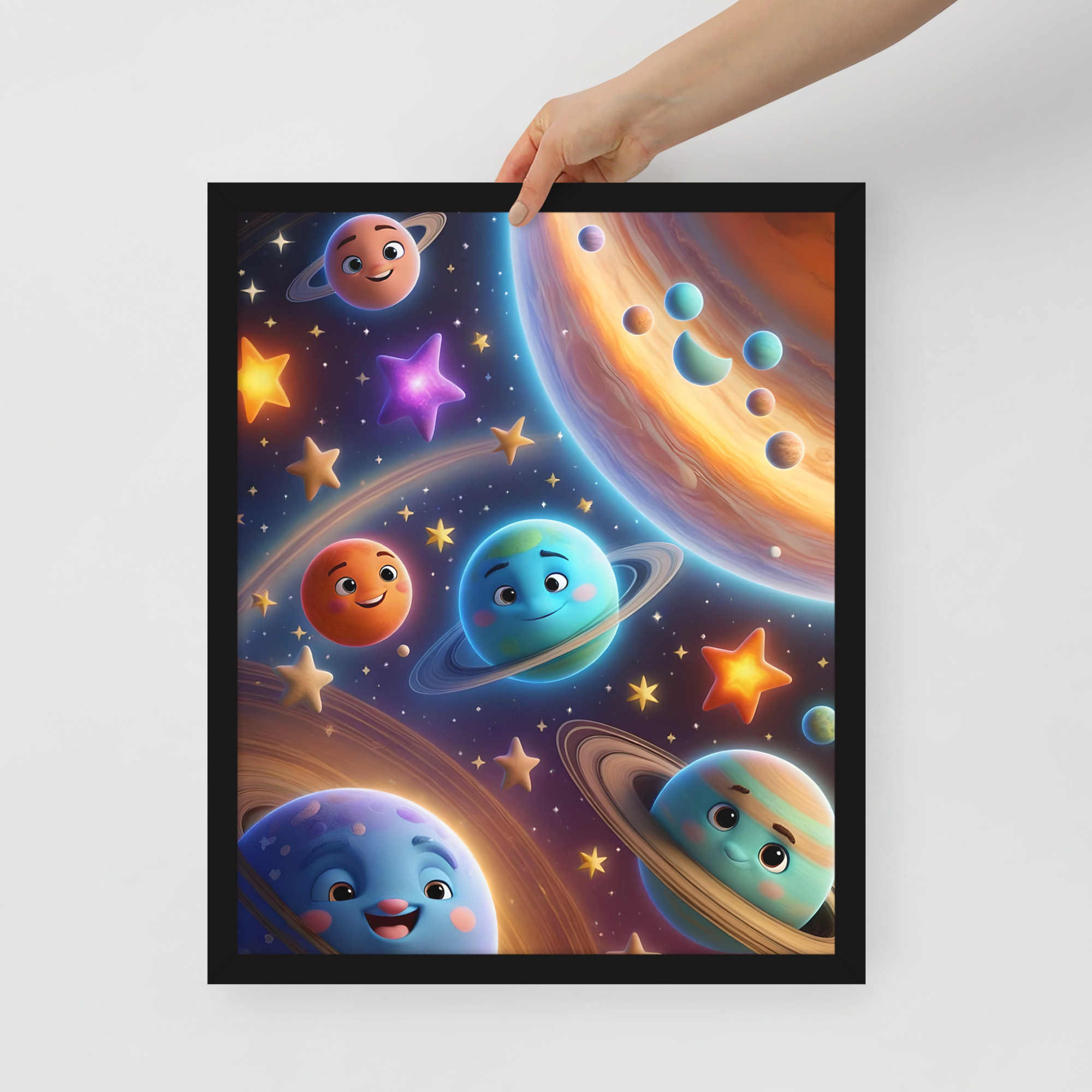 Smiley Planets Framed poster