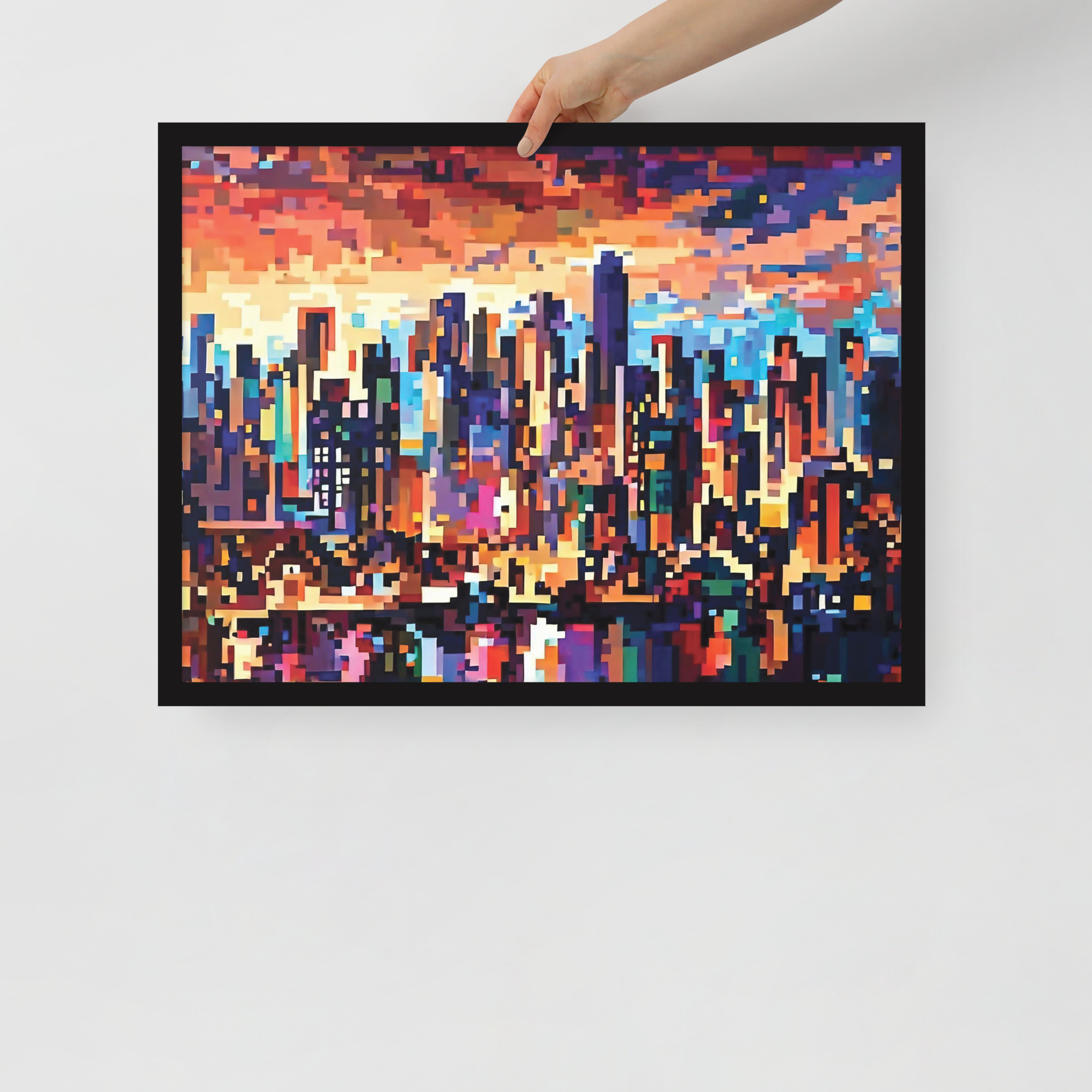 enhanced-matte-paper-framed-poster-in-black-18x24-front-6832bbcb2e2e0.jpg Pixel City Framed poster