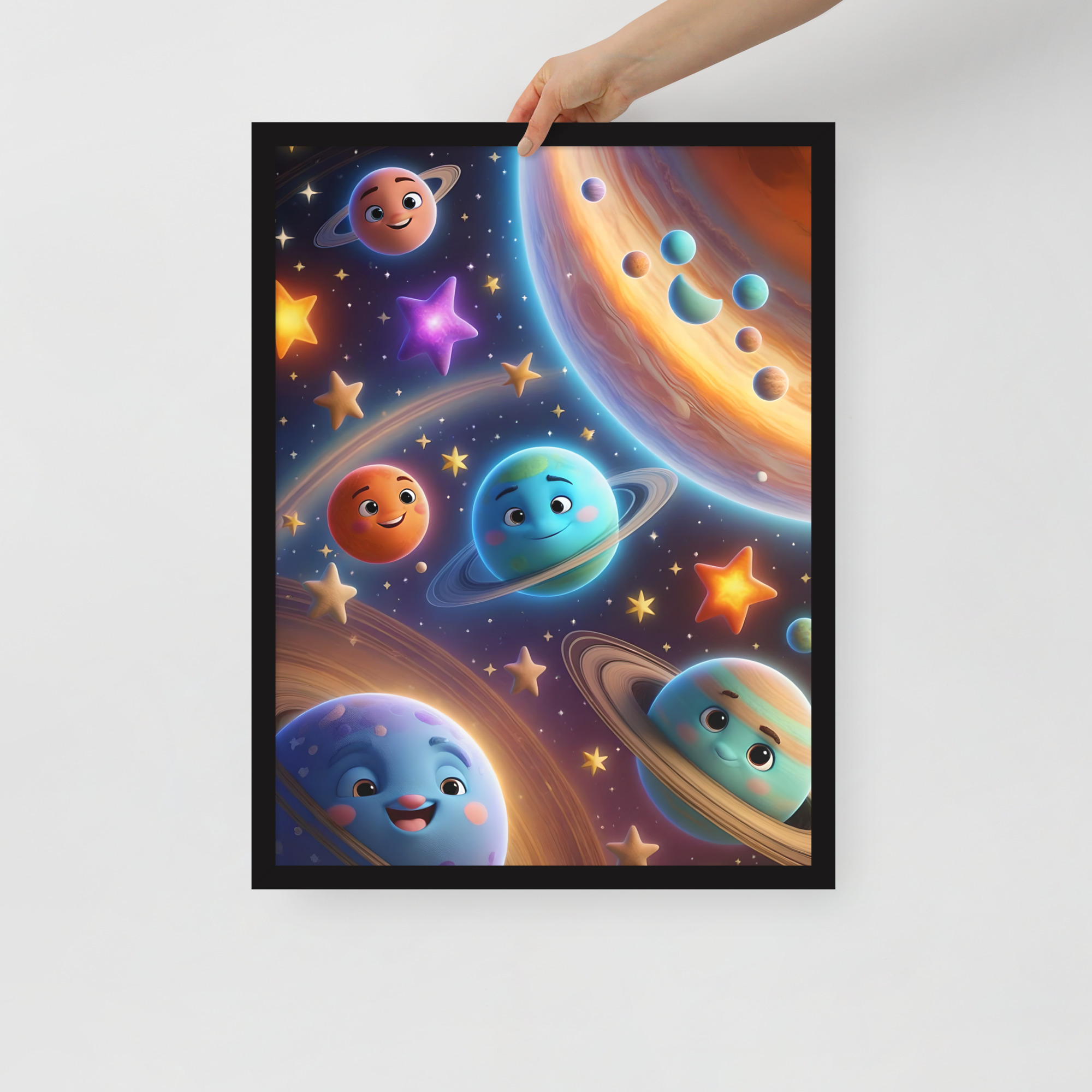Smiley Planets Framed poster