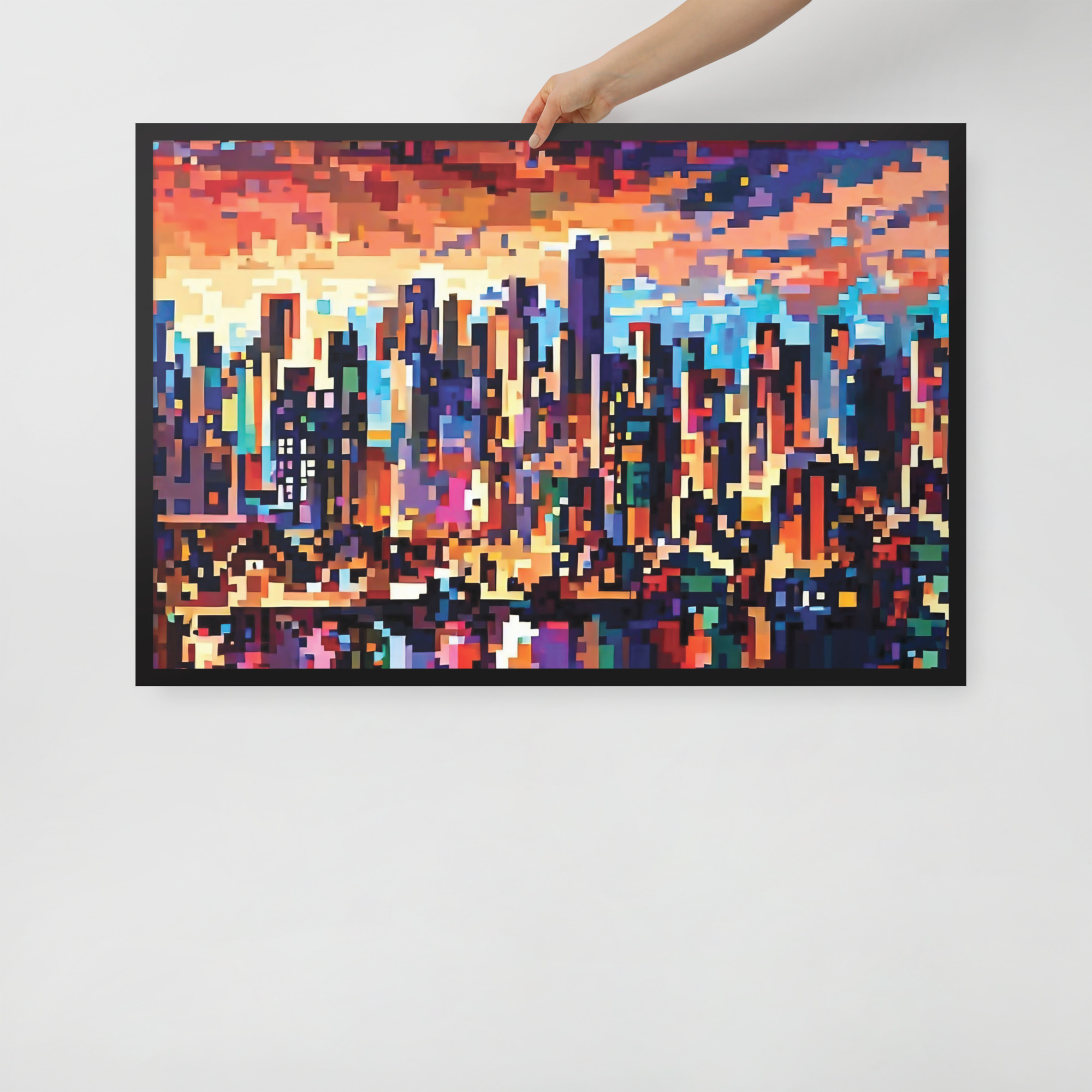 Pixel City Framed poster