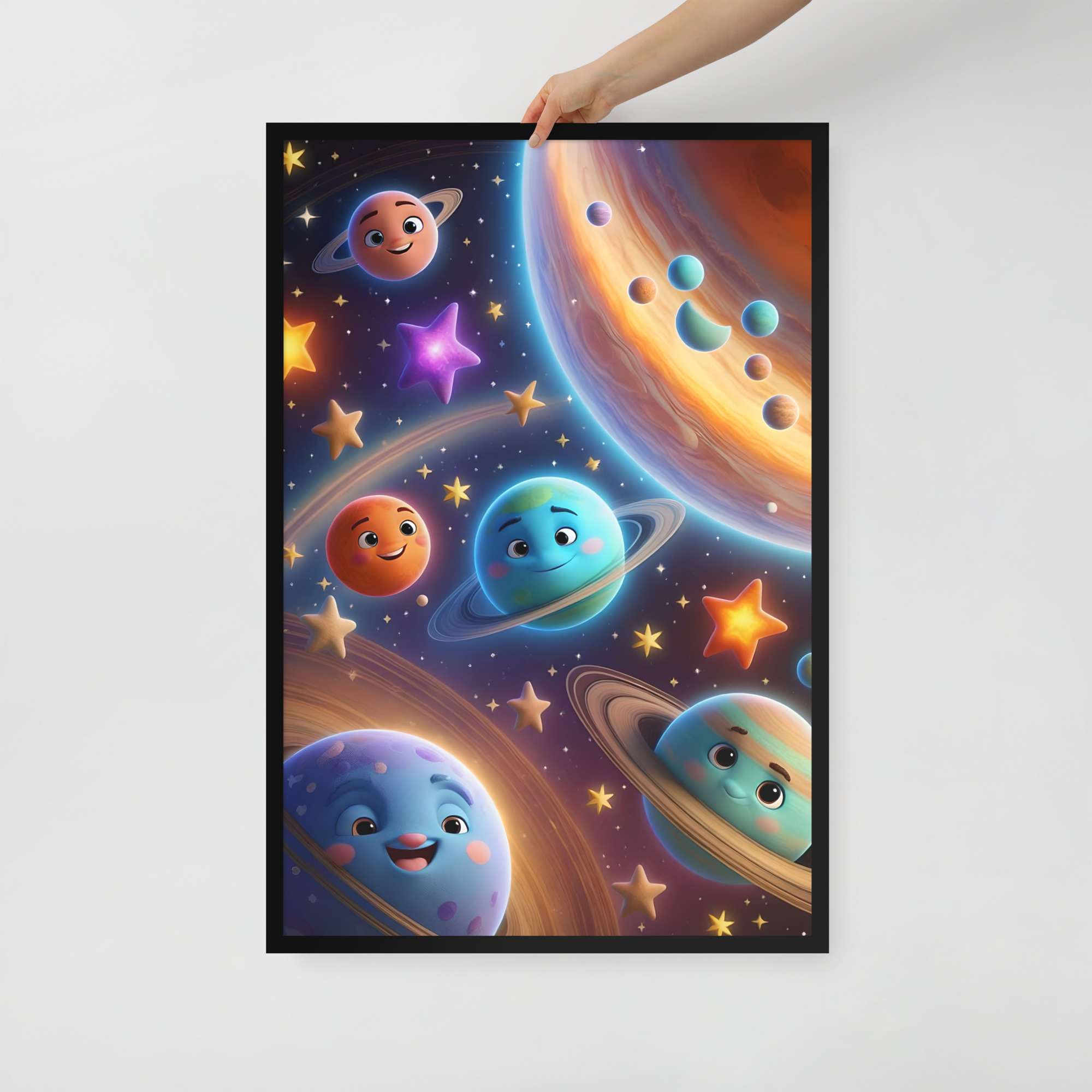 Smiley Planets Framed poster