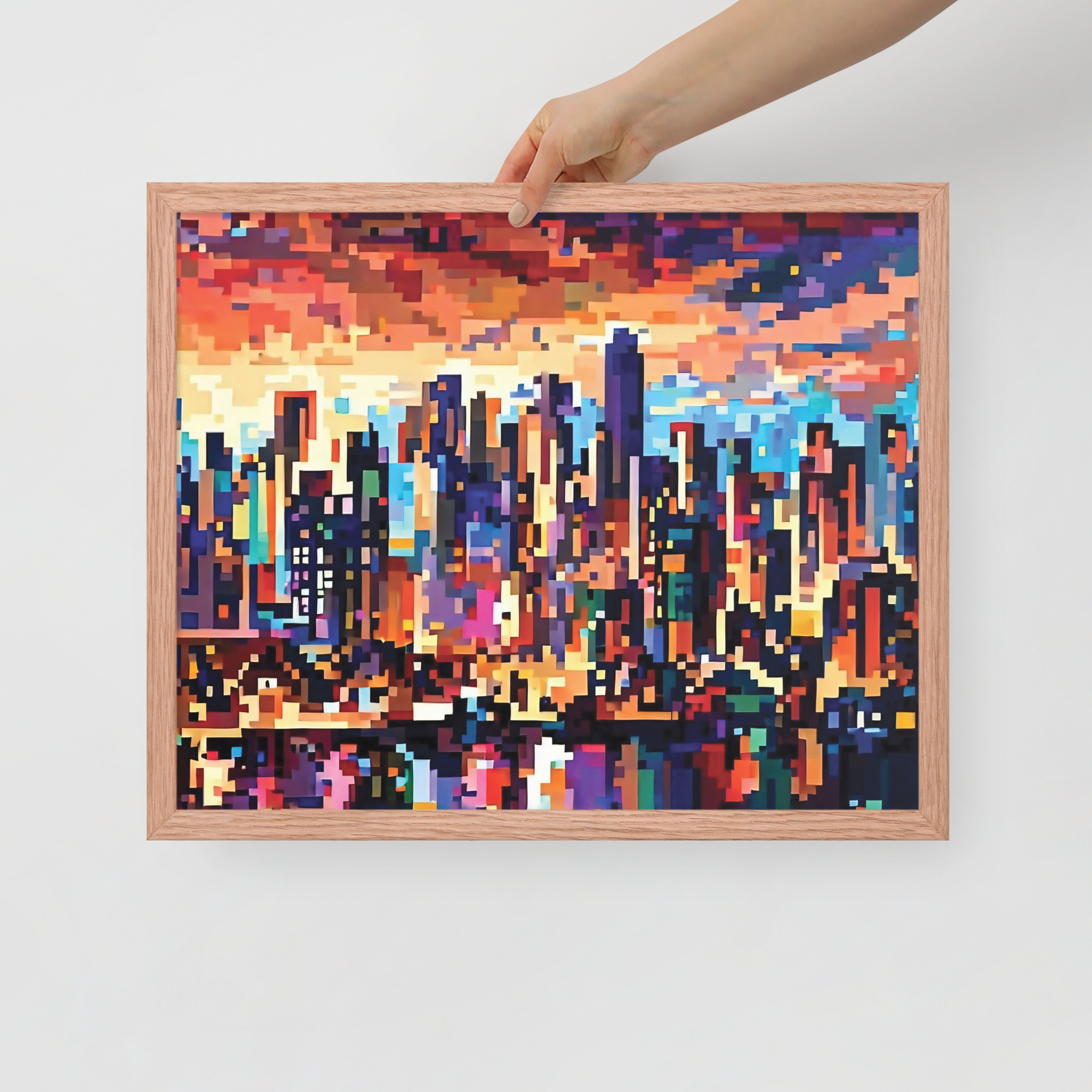 Pixel City Framed poster
