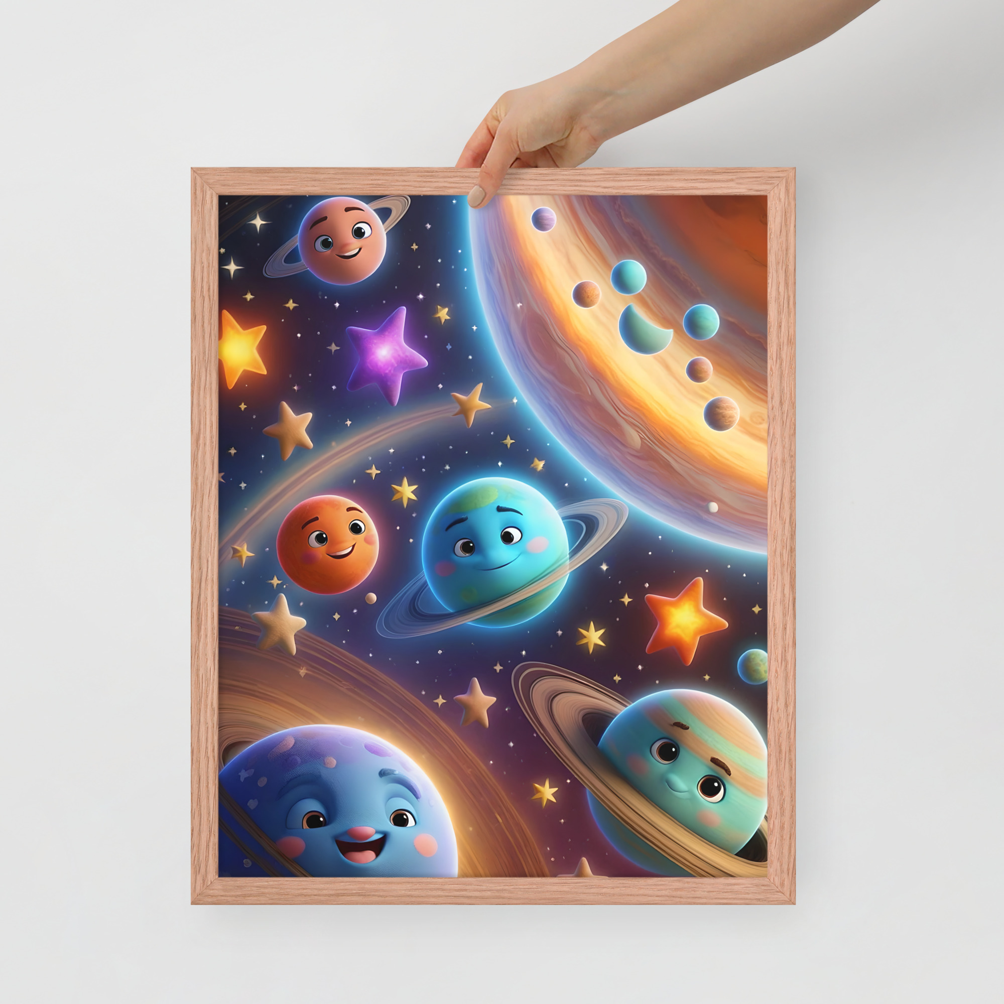 Smiley Planets Framed poster