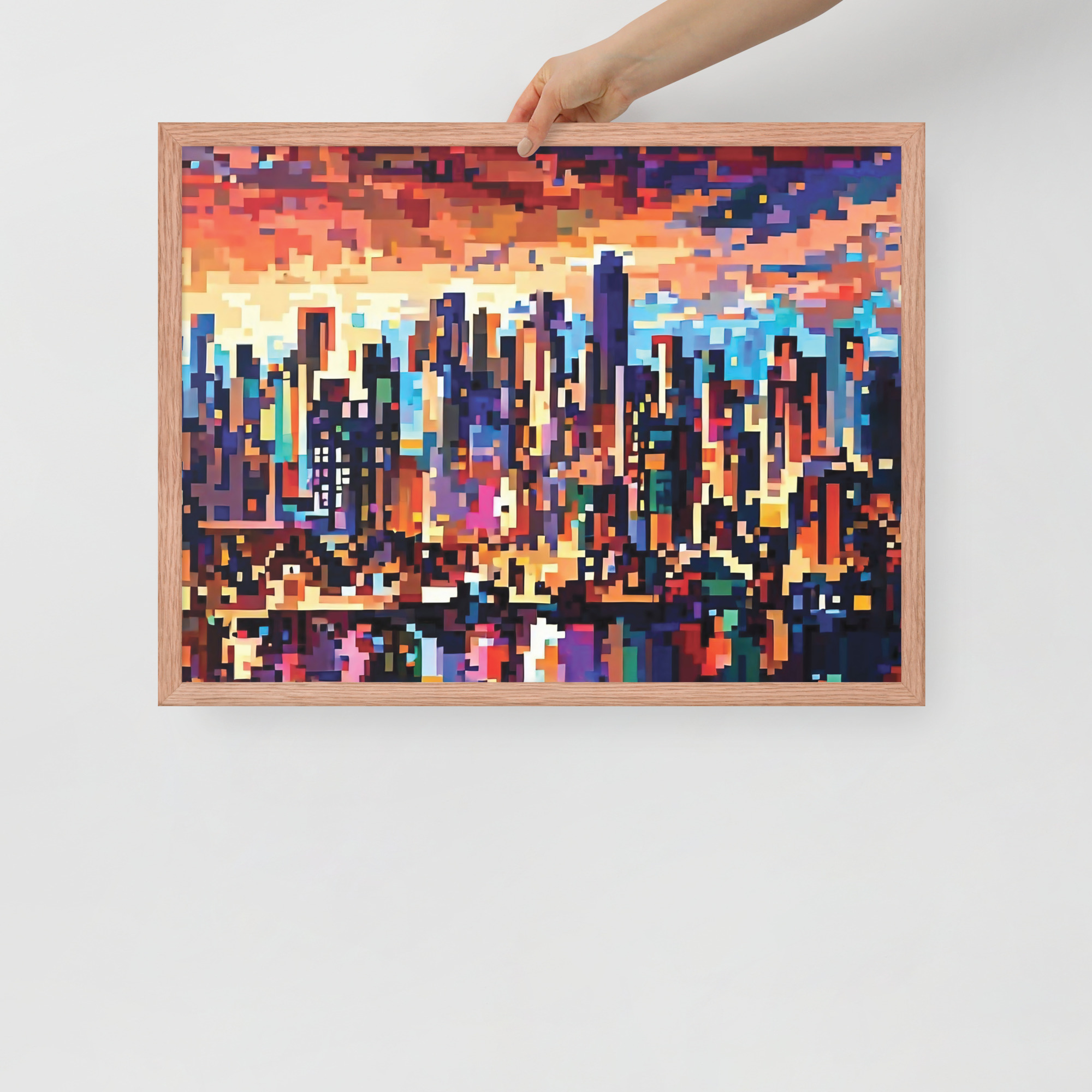 Pixel City Framed poster