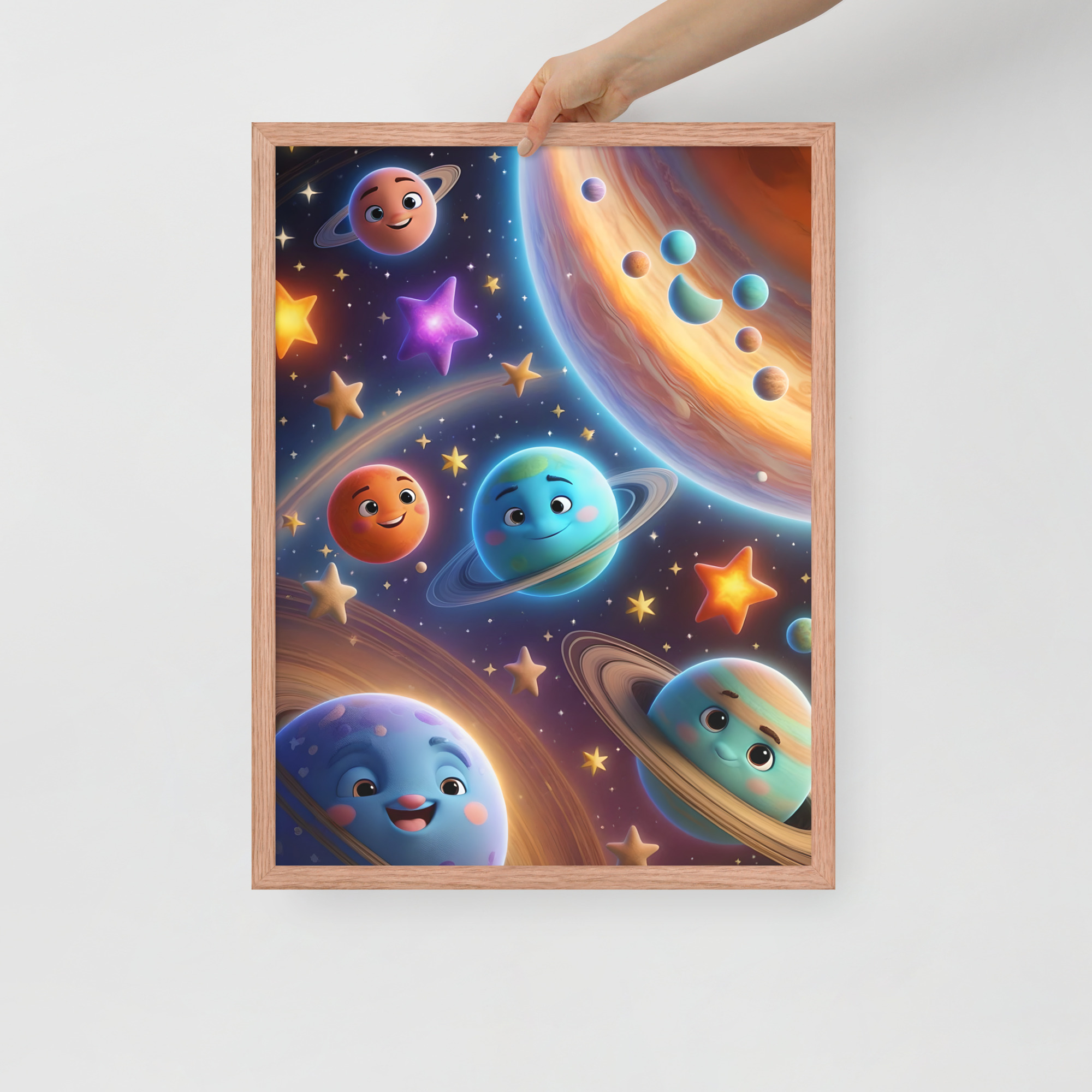 Smiley Planets Framed poster