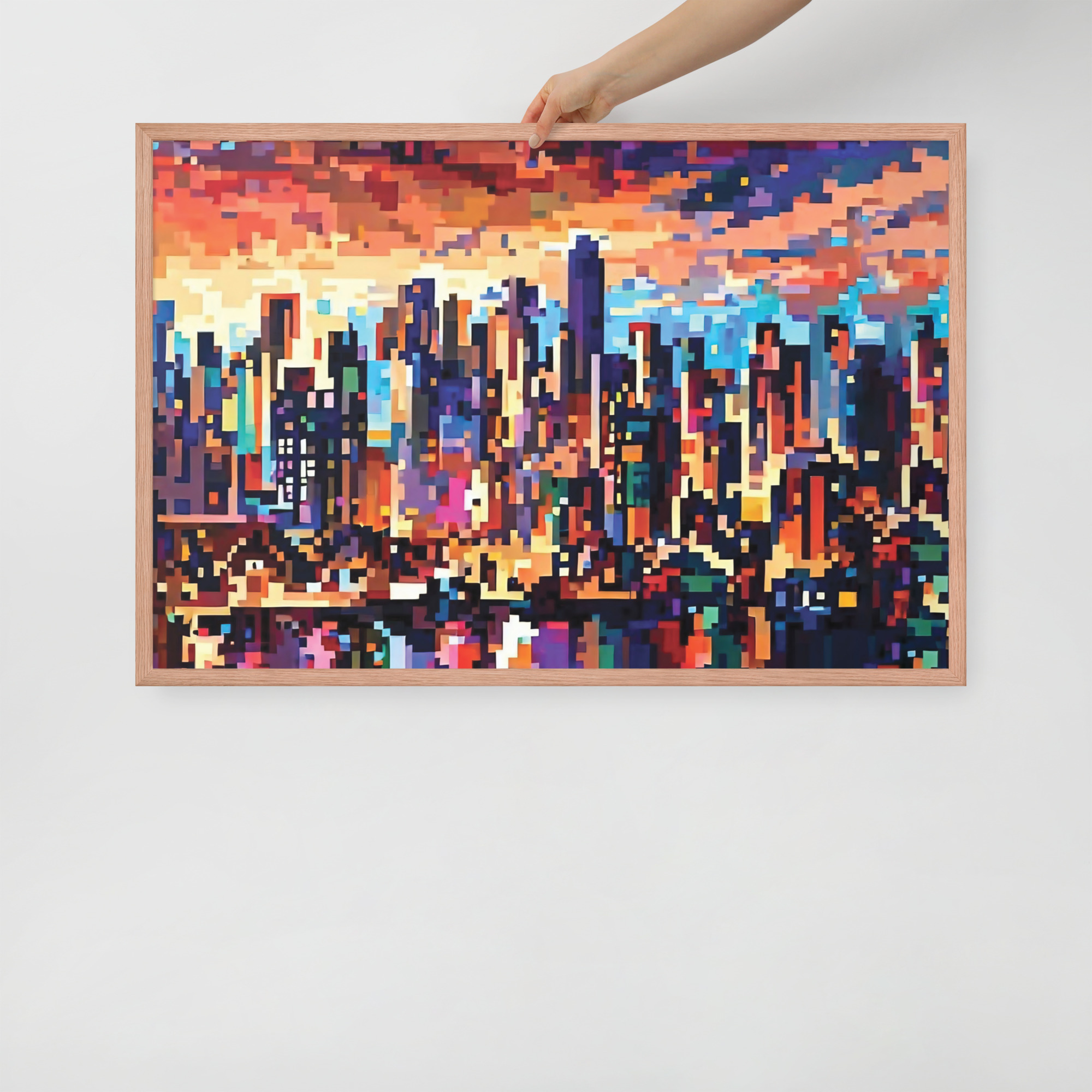 Pixel City Framed poster