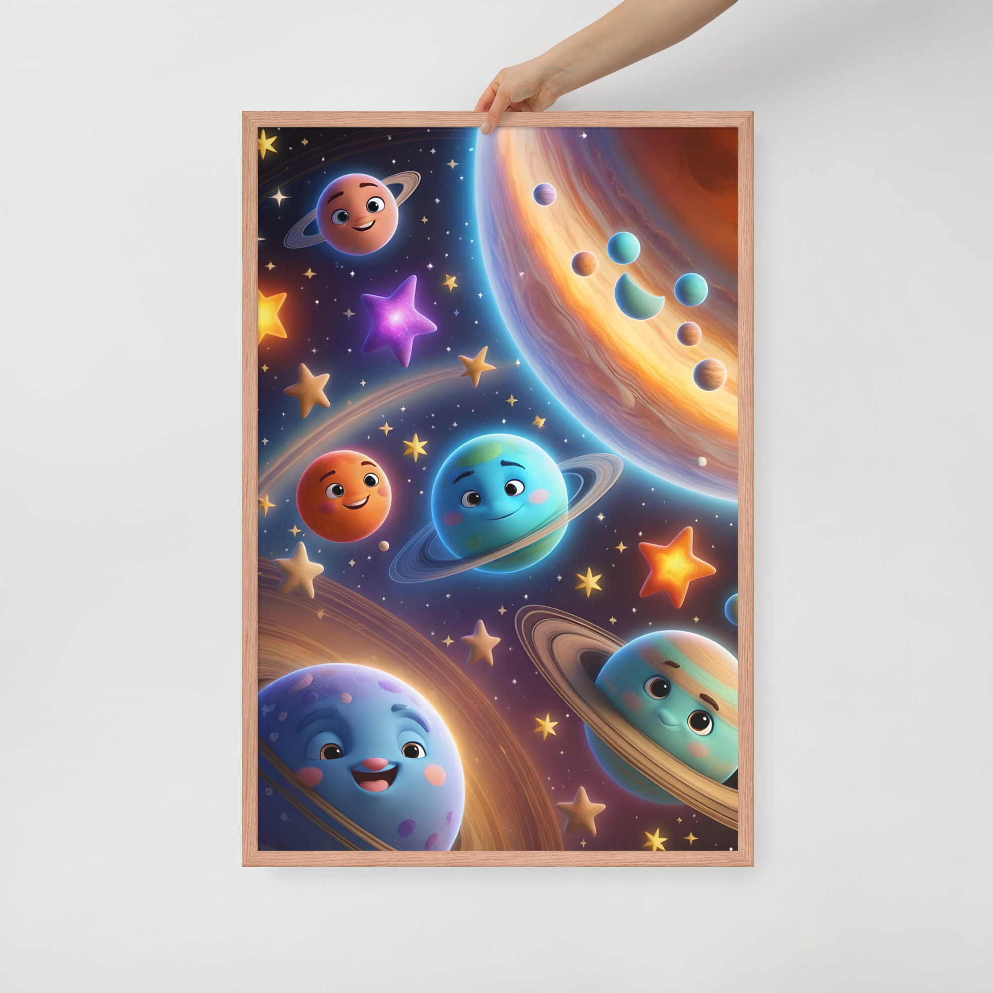 Smiley Planets Framed poster