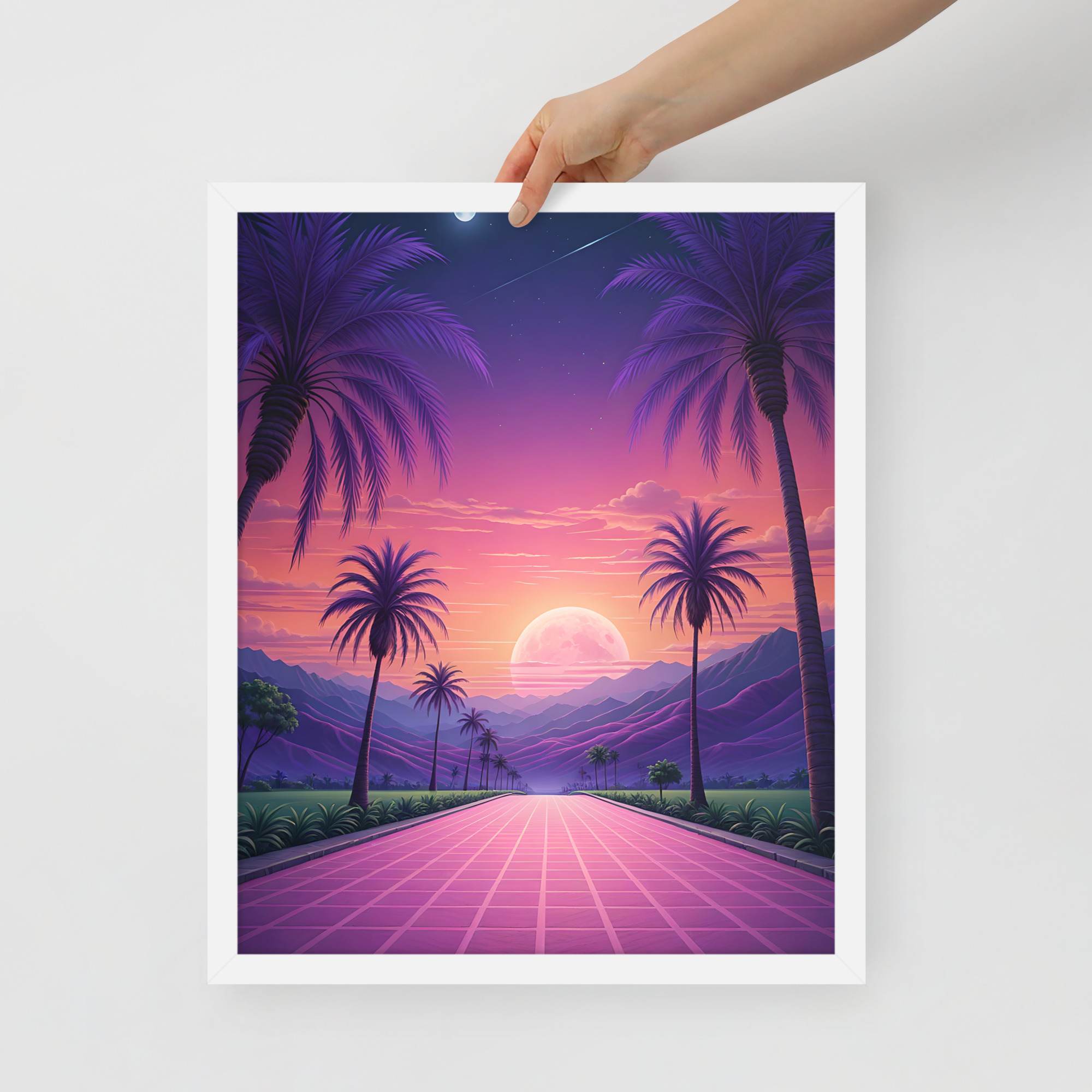 enhanced-matte-paper-framed-poster-in-white-16x20-front-6832be59b86e0.jpg Miami vibes Framed poster