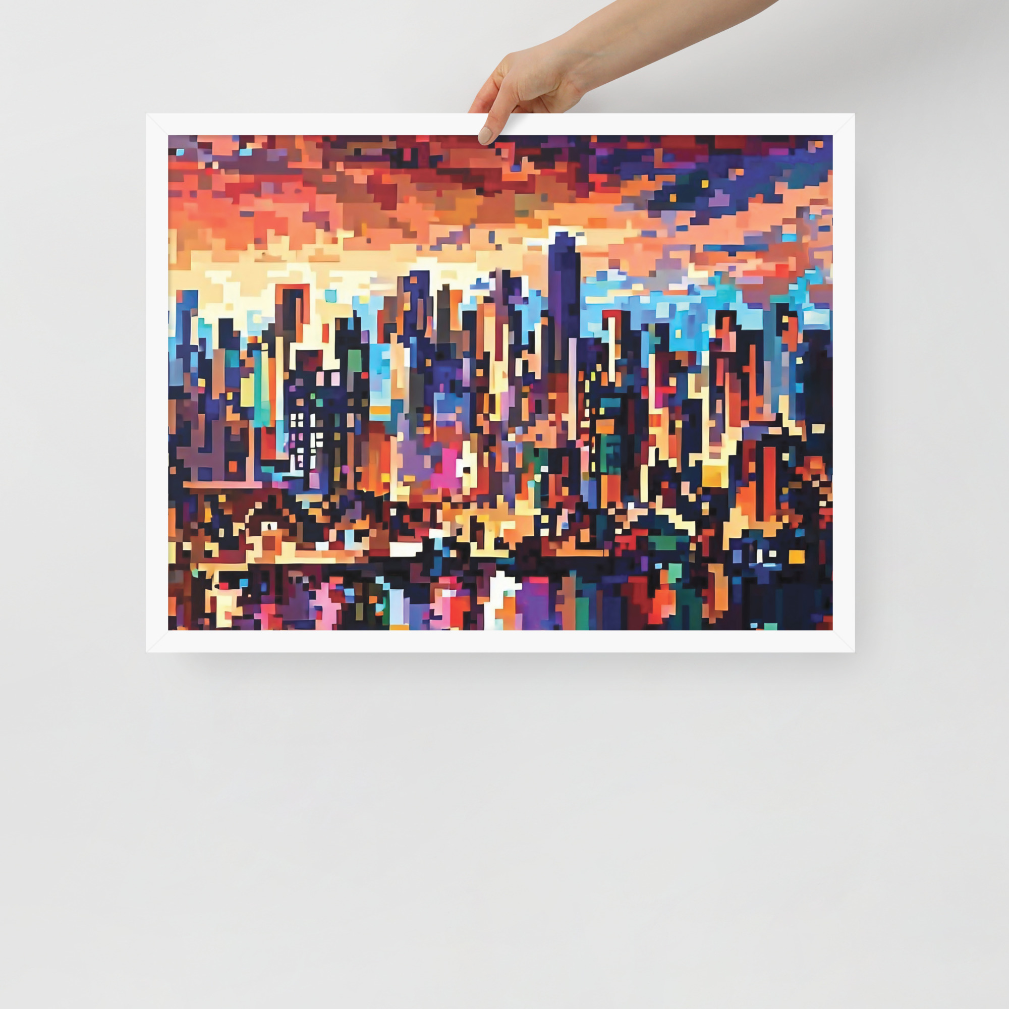 Pixel City Framed poster