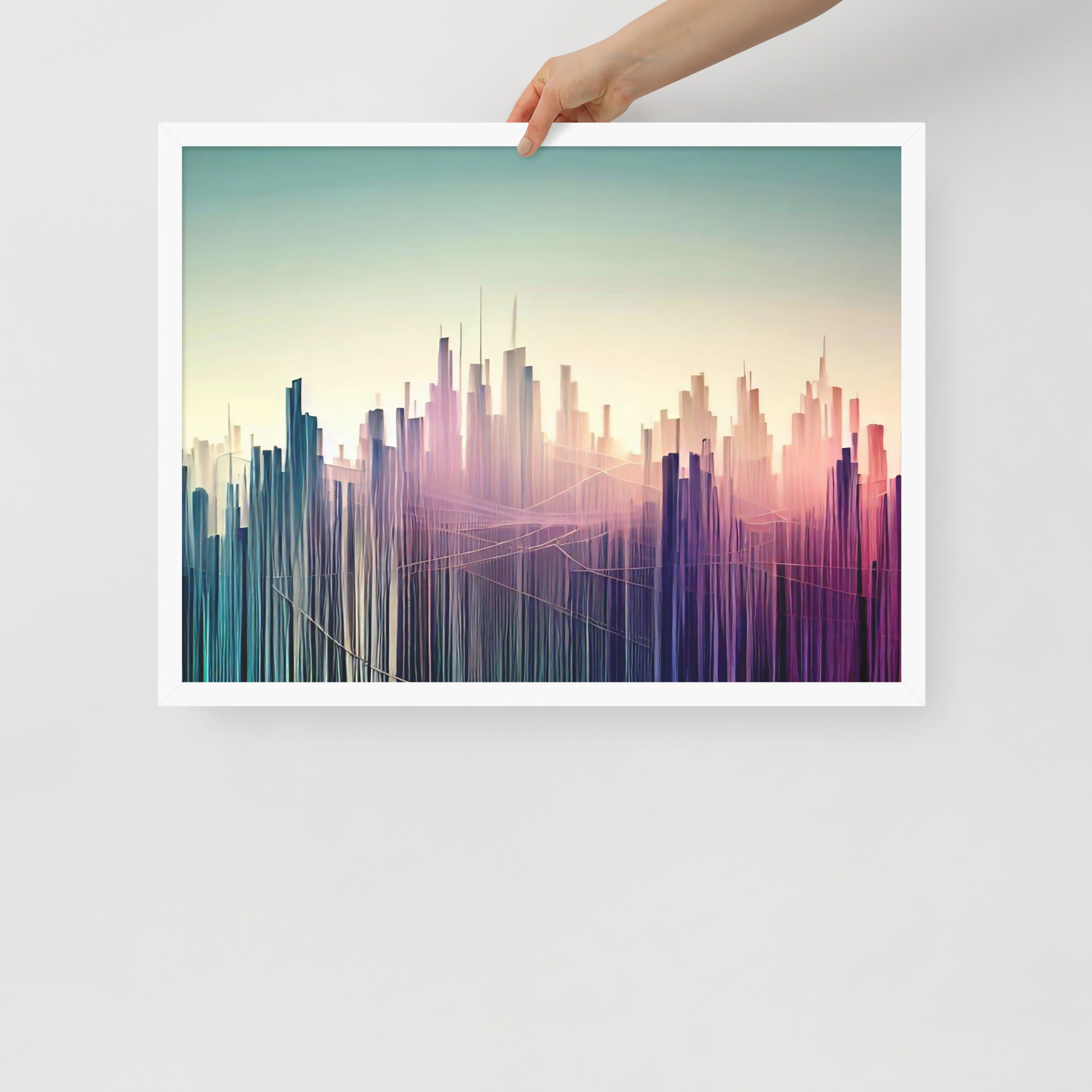 enhanced-matte-paper-framed-poster-in-white-18x24-front-6832bc305975f.jpg String Skyline Framed poster