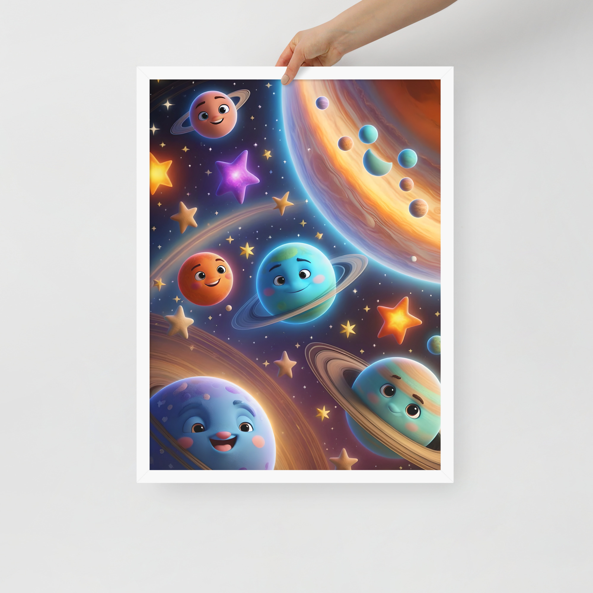 Smiley Planets Framed poster