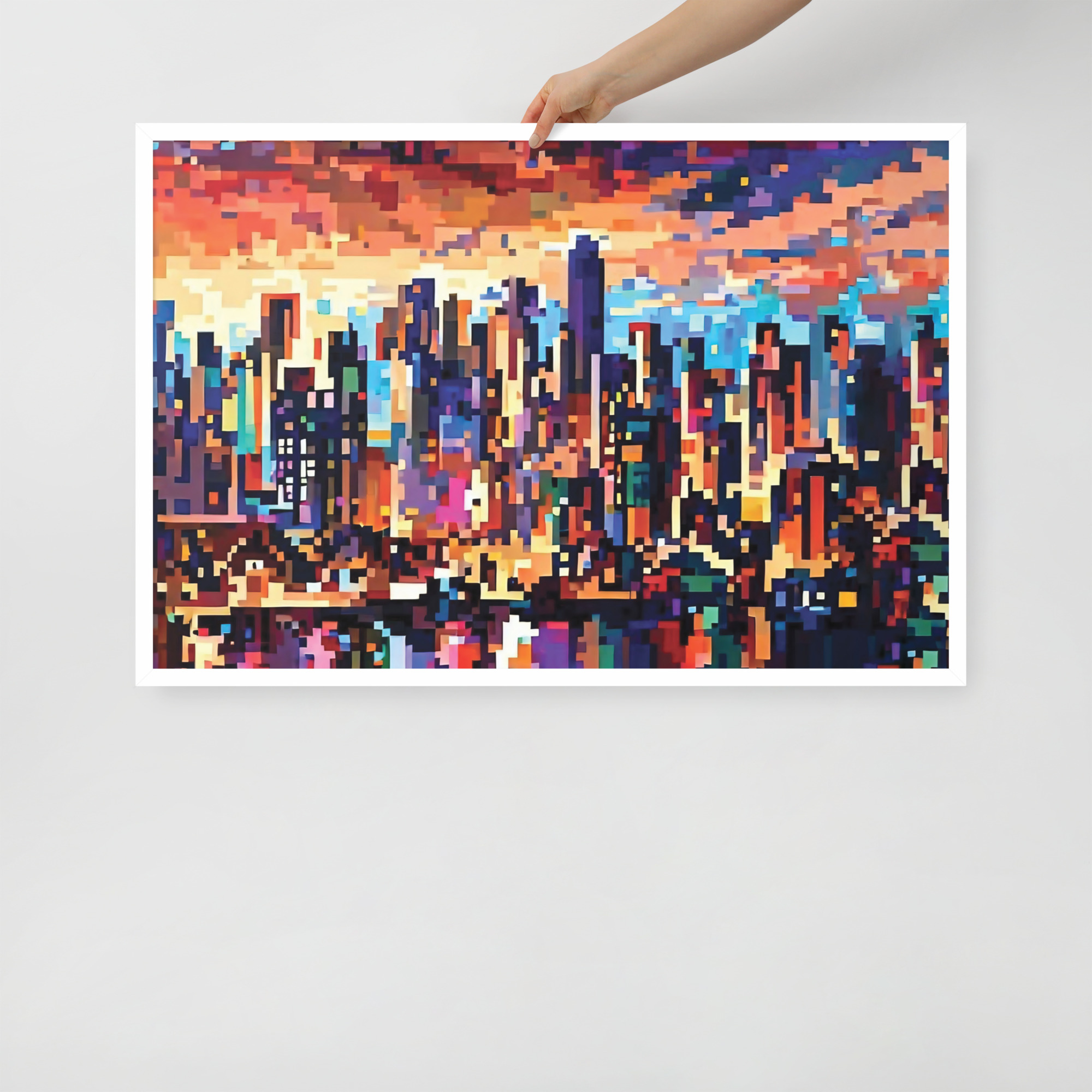 Pixel City Framed poster