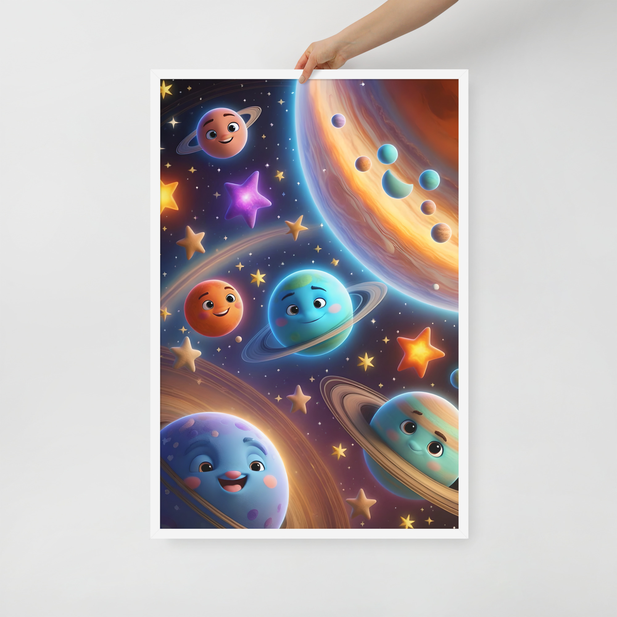 Smiley Planets Framed poster