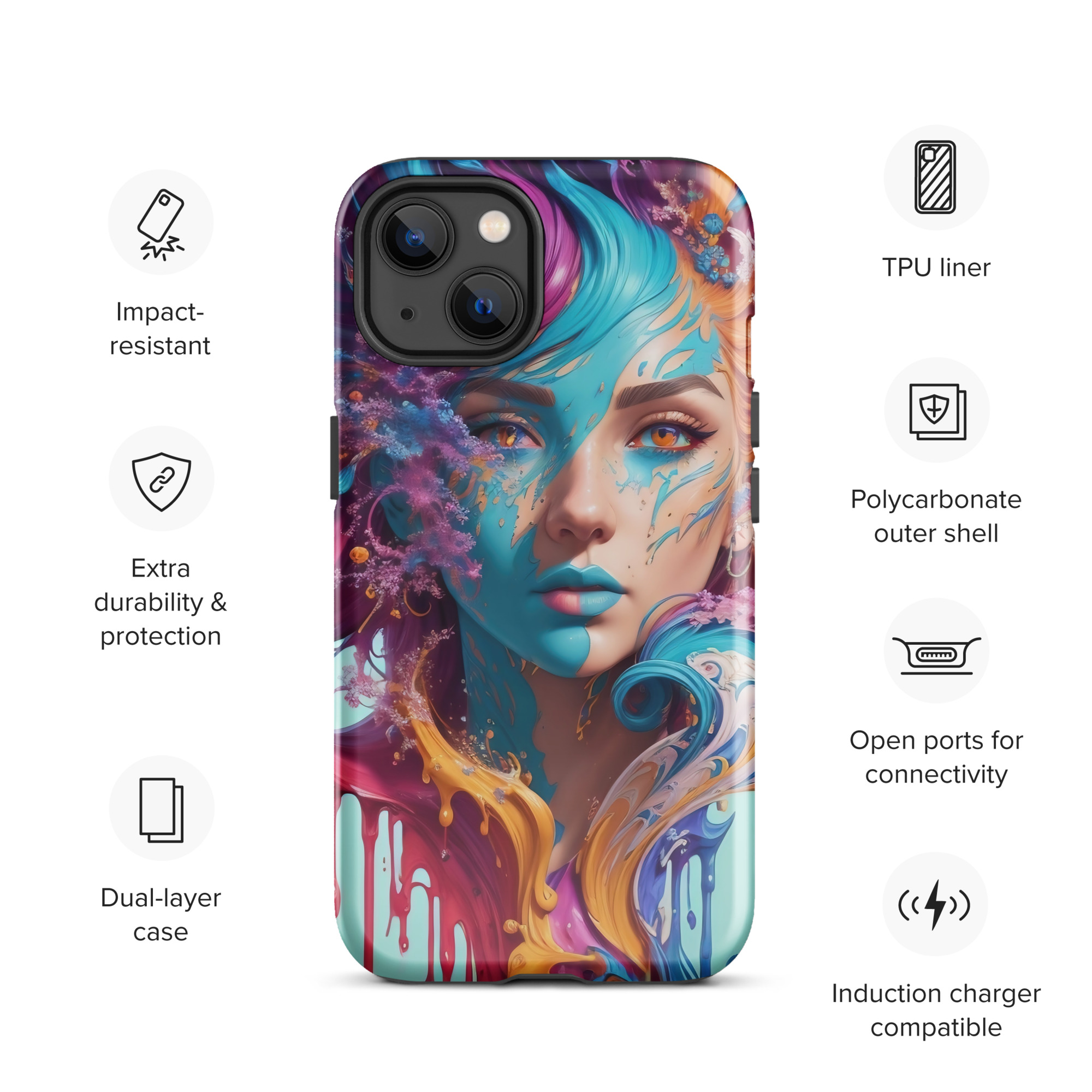 Aqua Printesa Tough Case for iPhone®