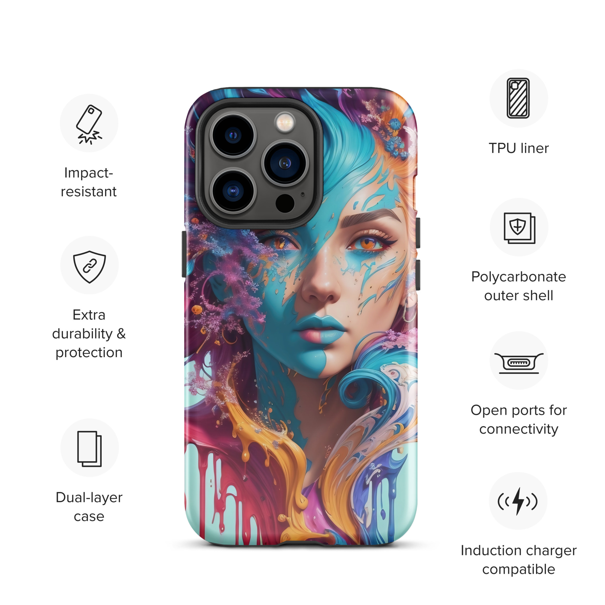 Aqua Printesa Tough Case for iPhone®