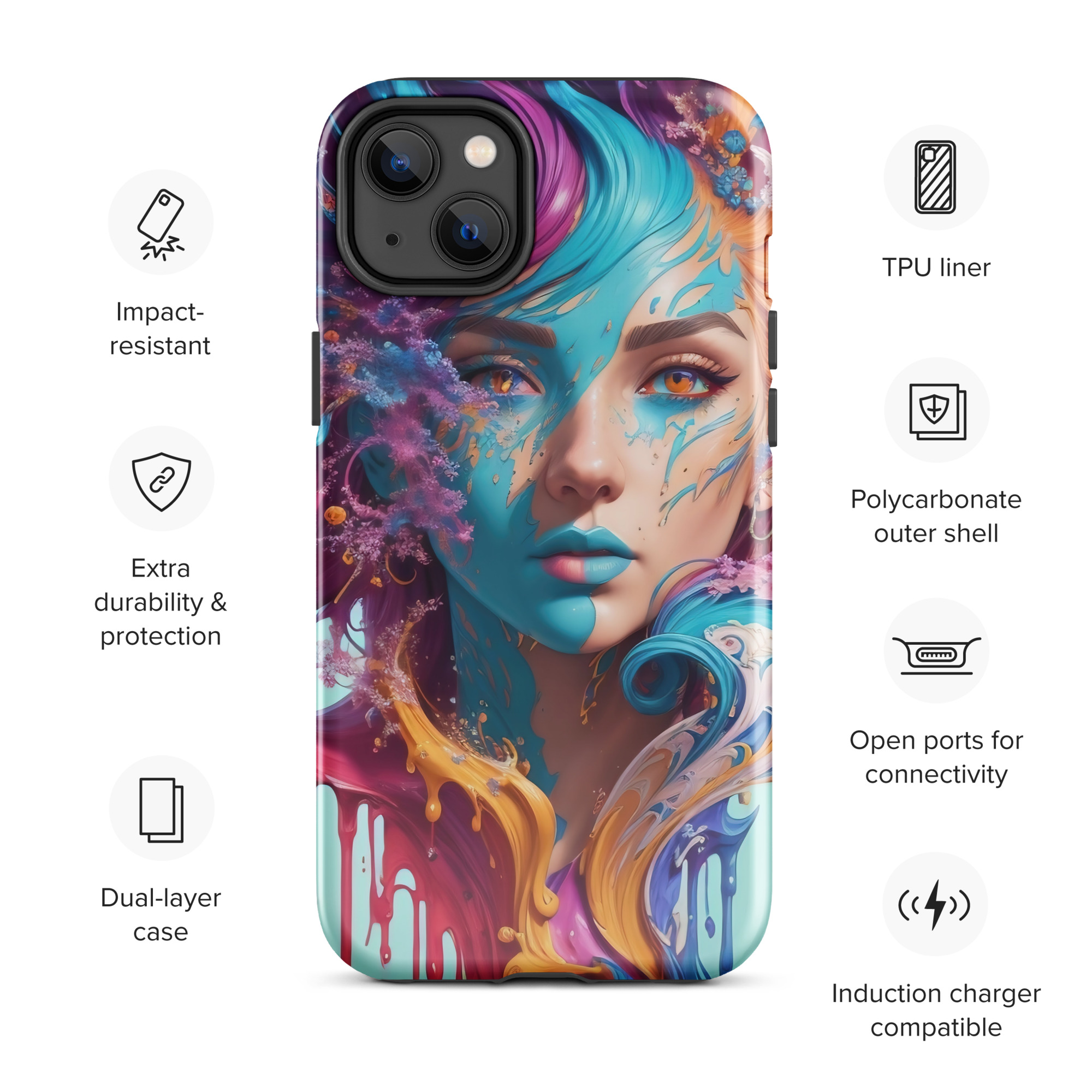Aqua Printesa Tough Case for iPhone®