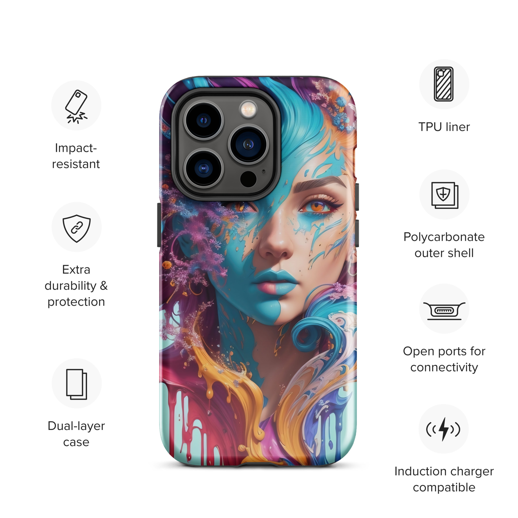 Aqua Printesa Tough Case for iPhone®