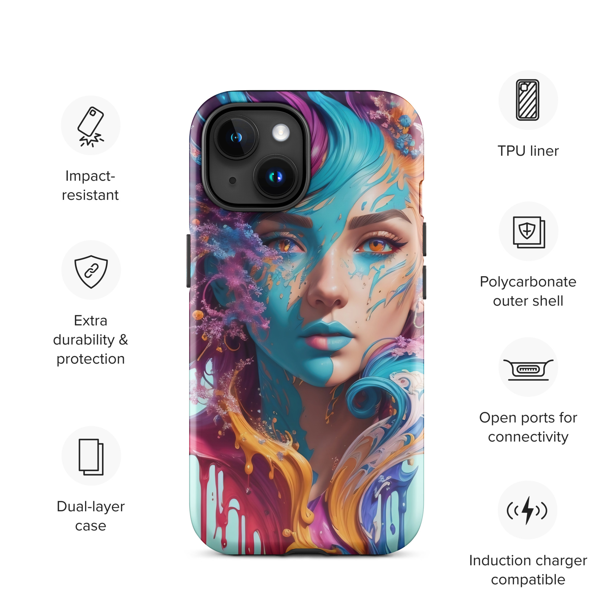 Aqua Printesa Tough Case for iPhone®
