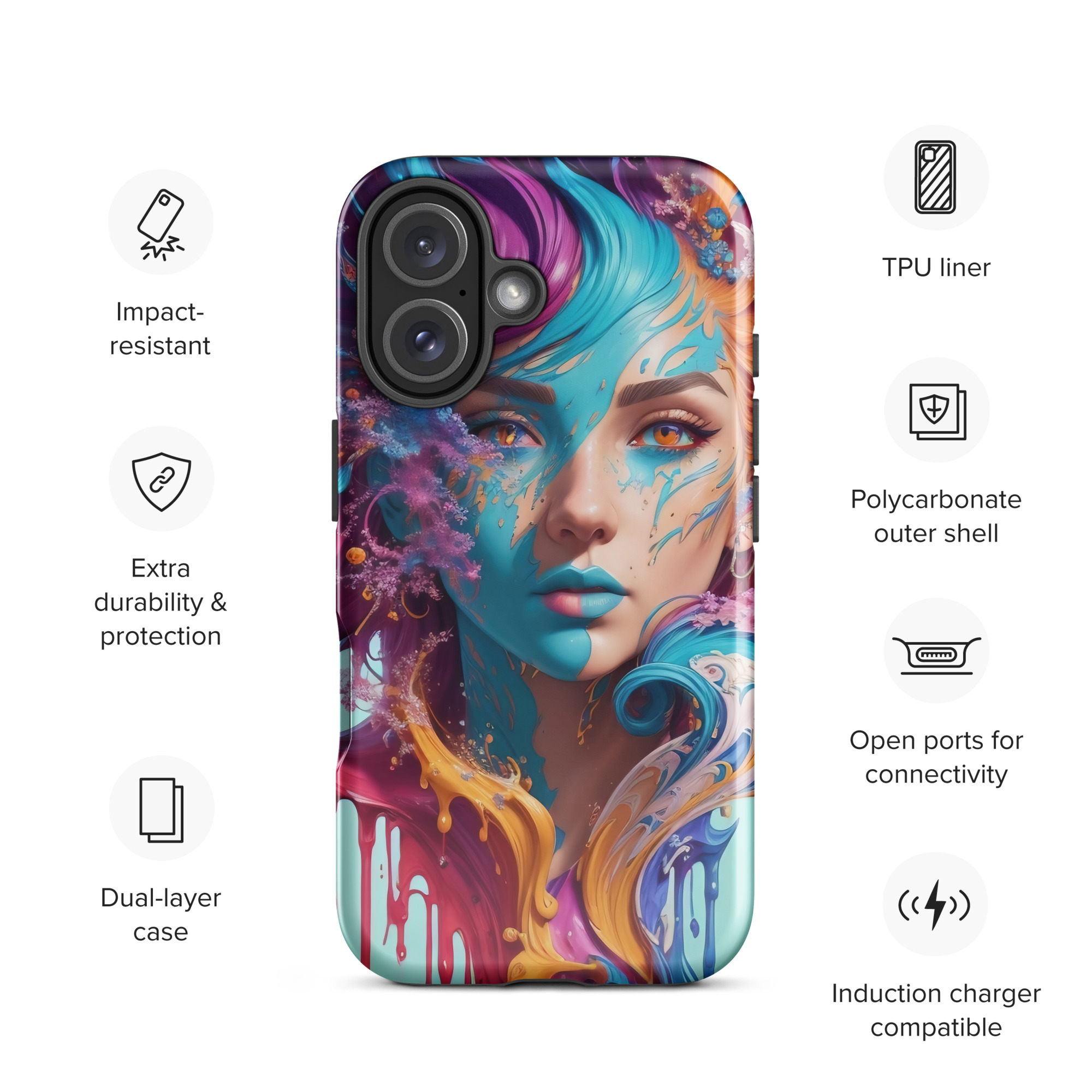 Aqua Printesa Tough Case for iPhone®