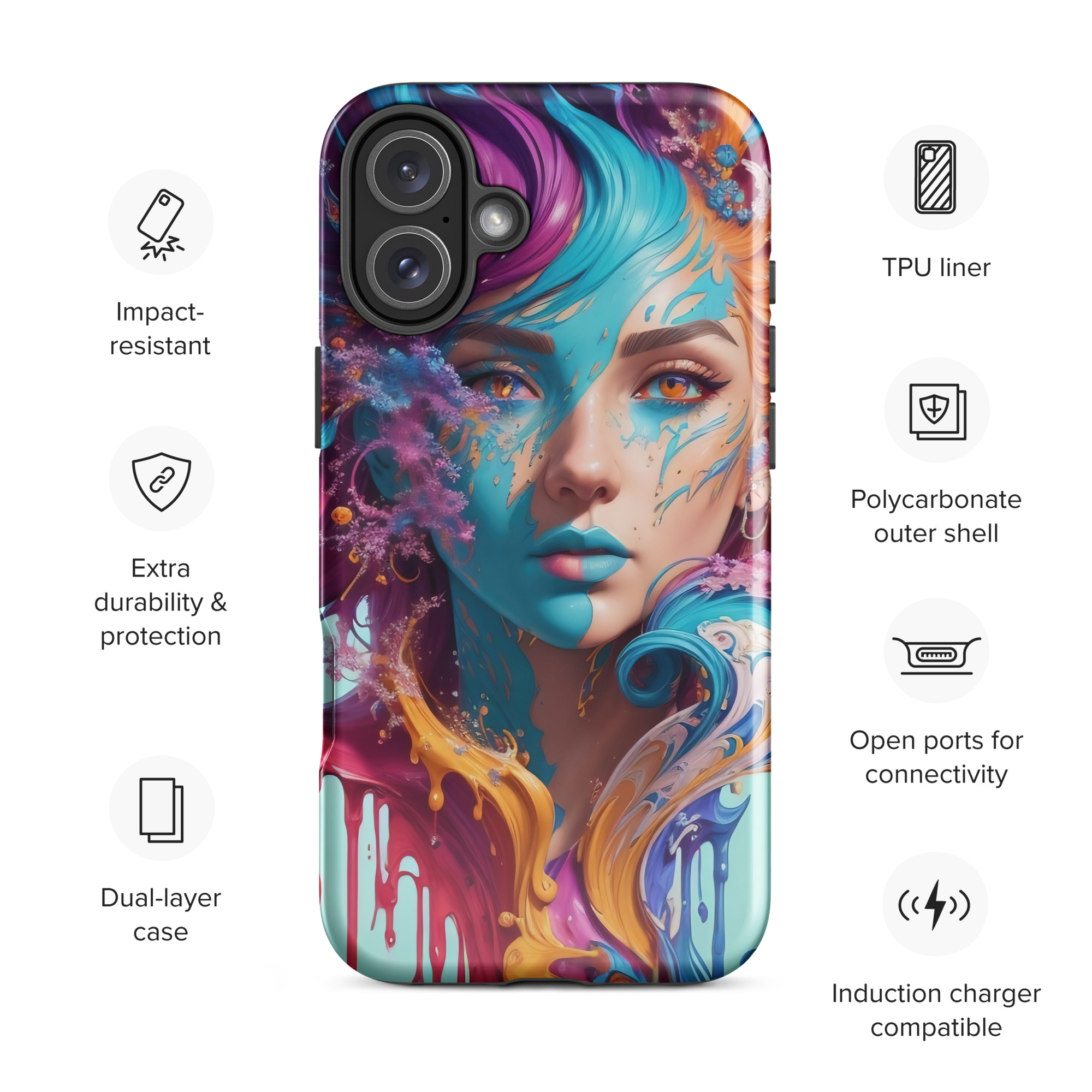 Aqua Printesa Tough Case for iPhone®