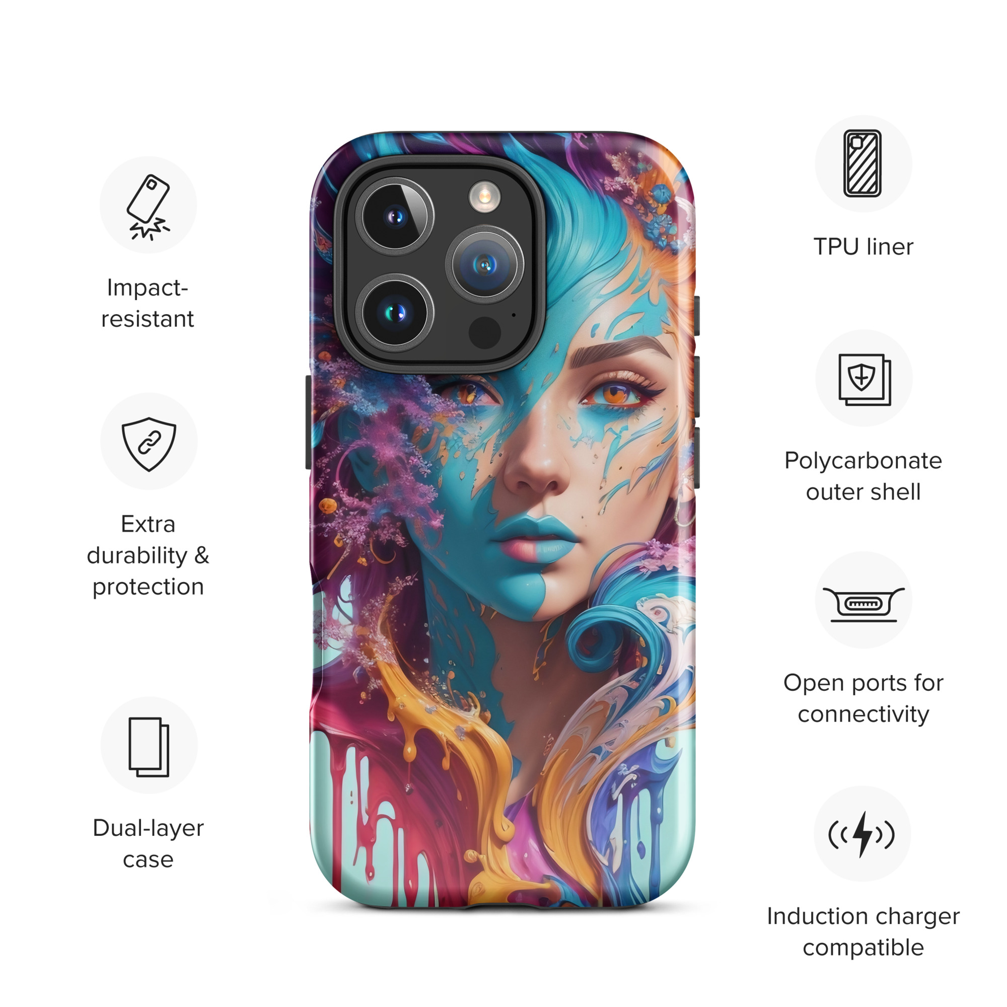 Aqua Printesa Tough Case for iPhone®