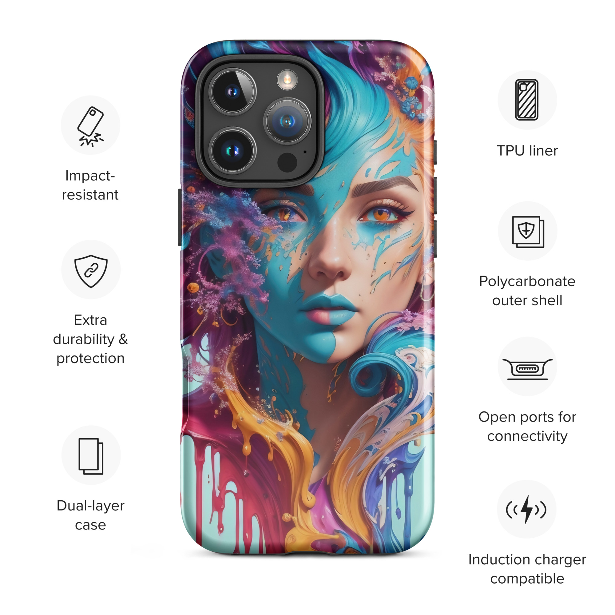 Aqua Printesa Tough Case for iPhone®
