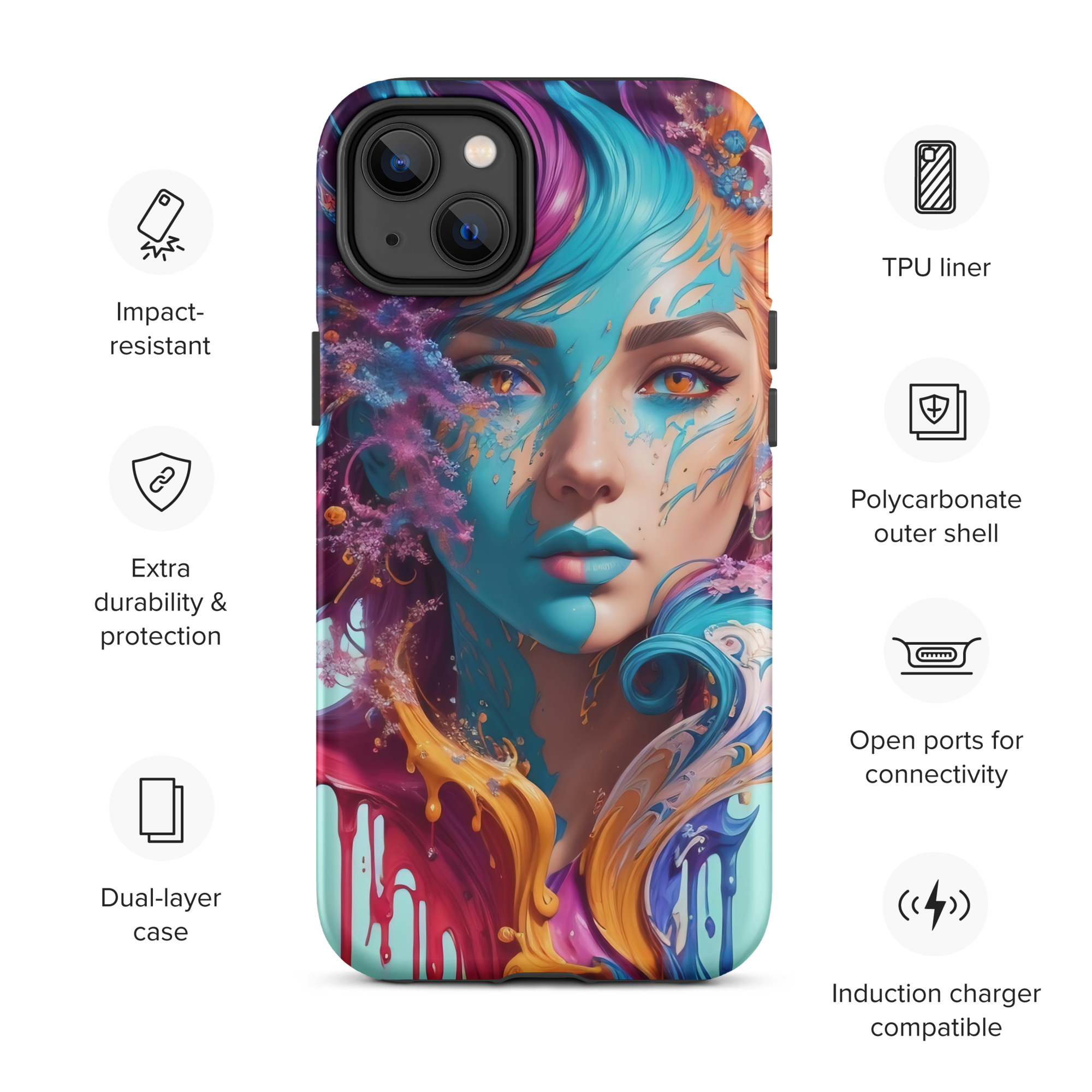 Aqua Printesa Tough Case for iPhone®