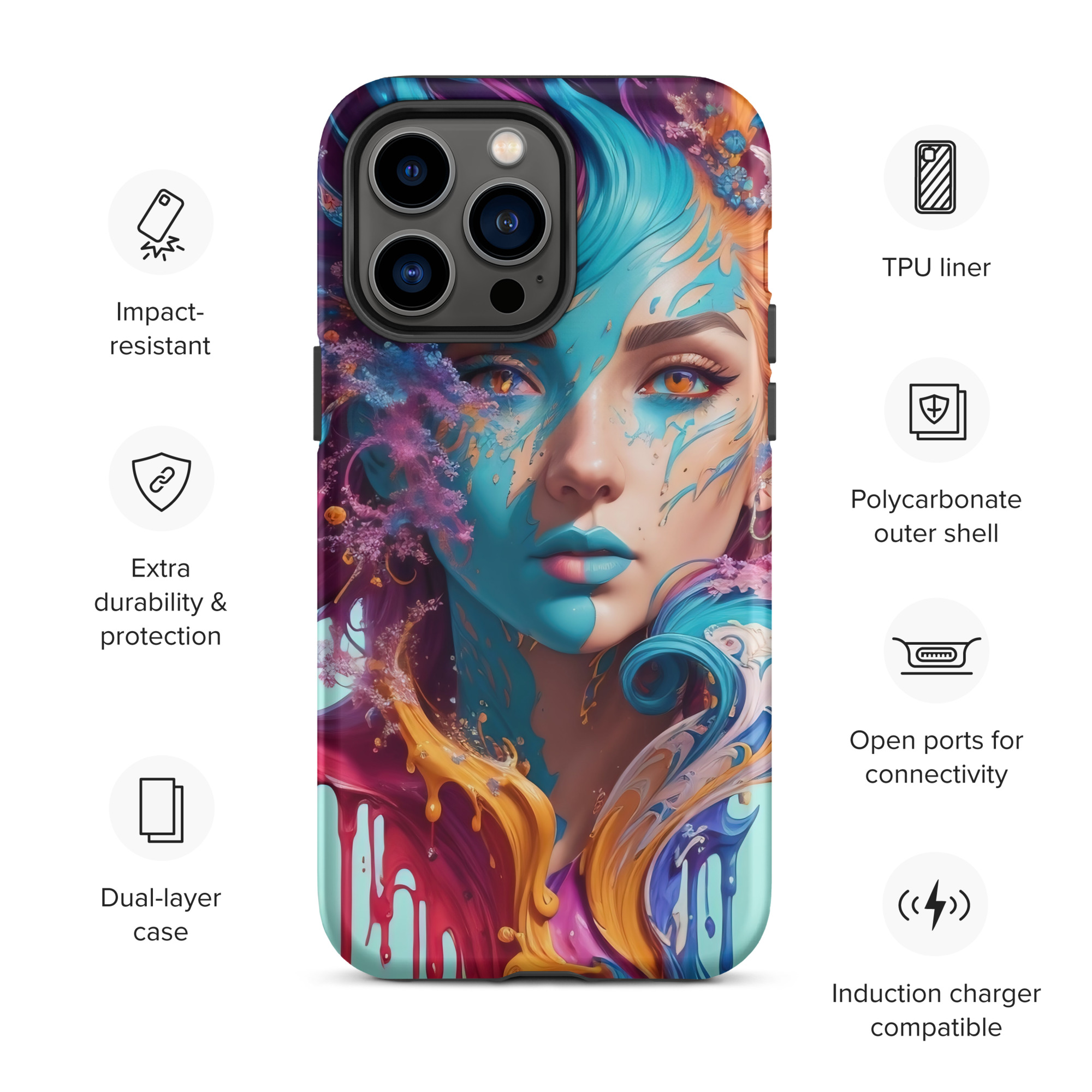 Aqua Printesa Tough Case for iPhone®