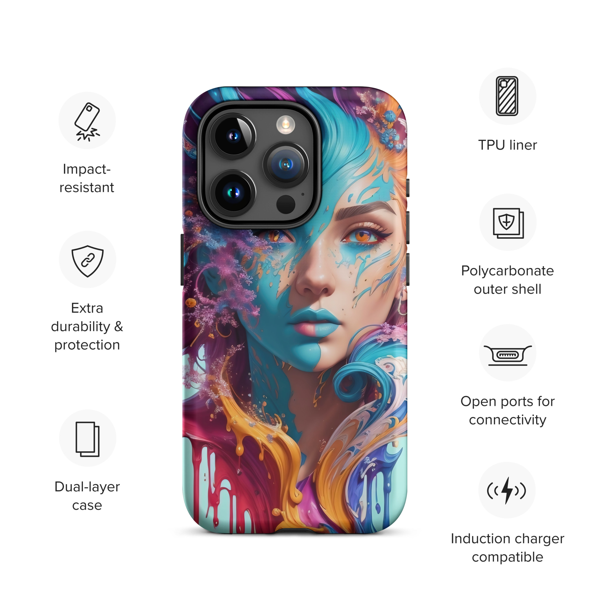 Aqua Printesa Tough Case for iPhone®