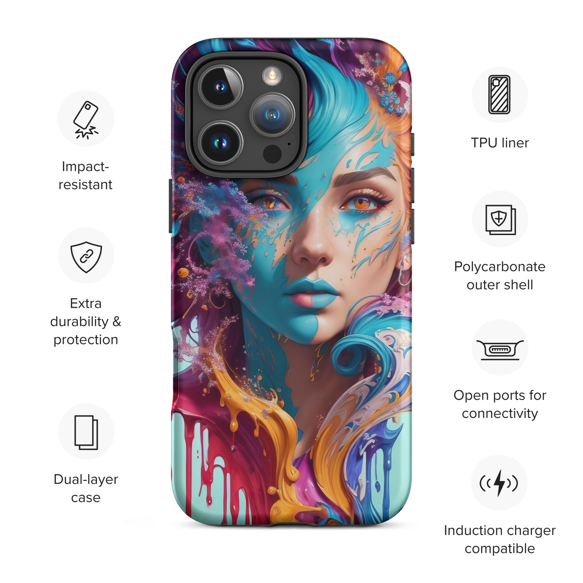 Aqua Printesa Tough Case for iPhone®