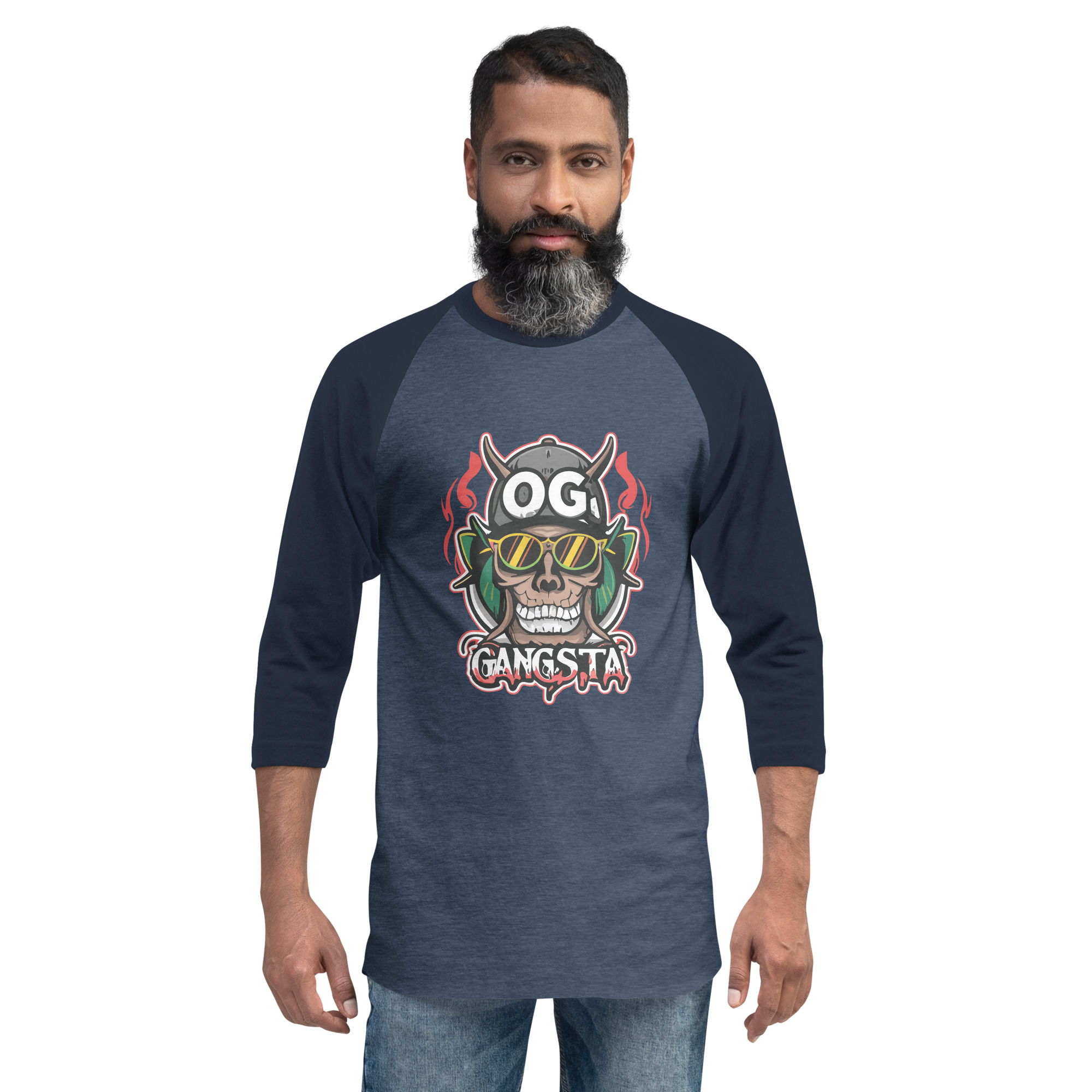 OG Gangsta 3/4 sleeve raglan shirt