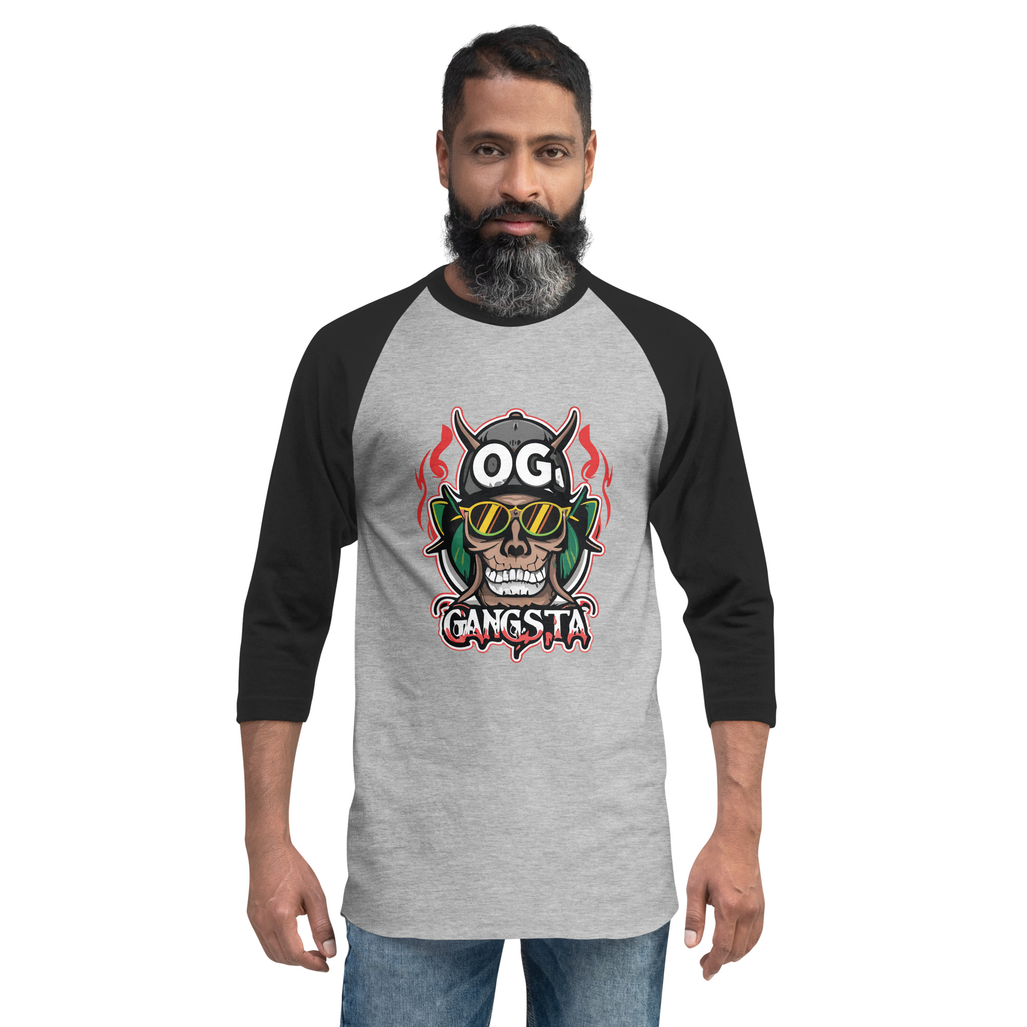 OG Gangsta 3/4 sleeve raglan shirt