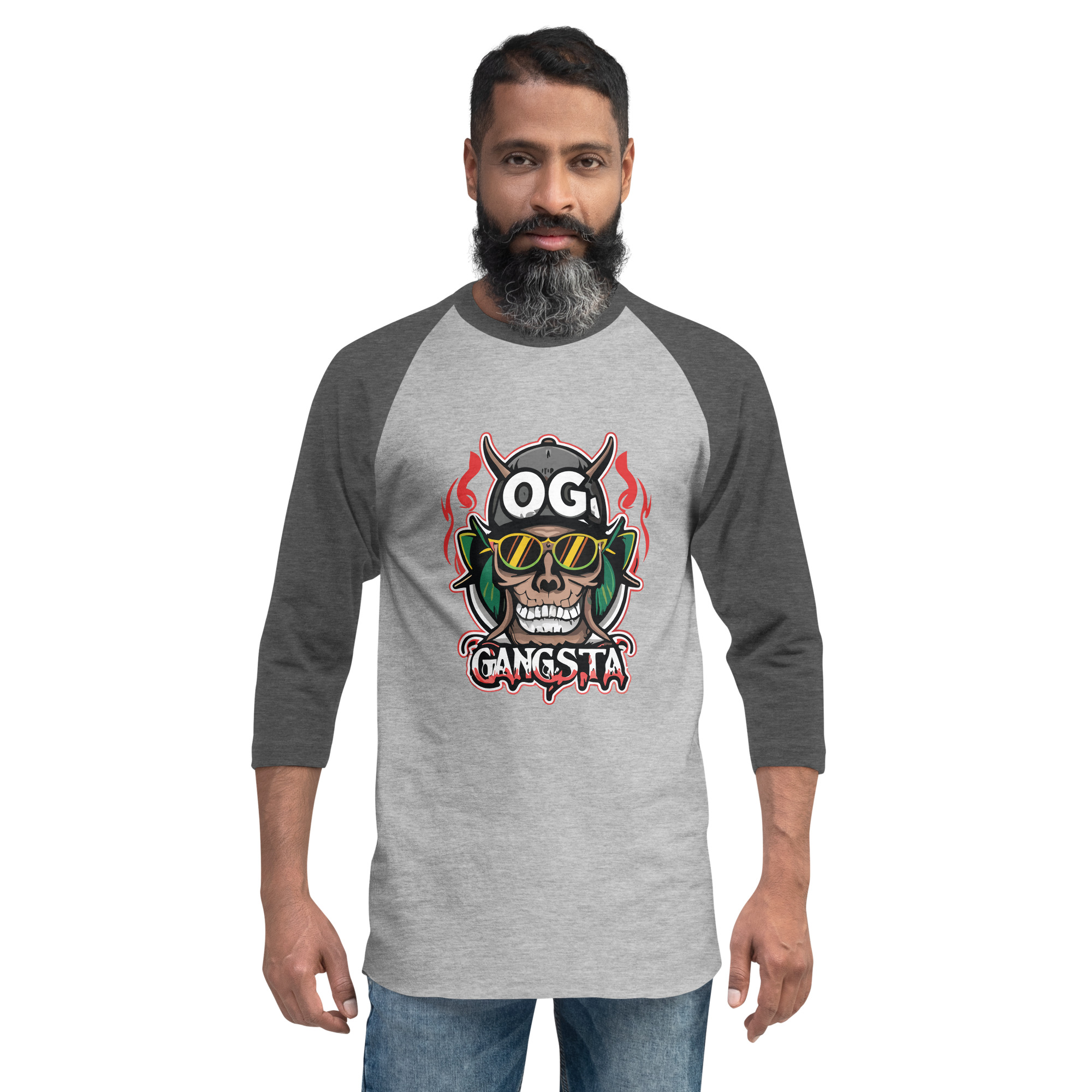 OG Gangsta 3/4 sleeve raglan shirt
