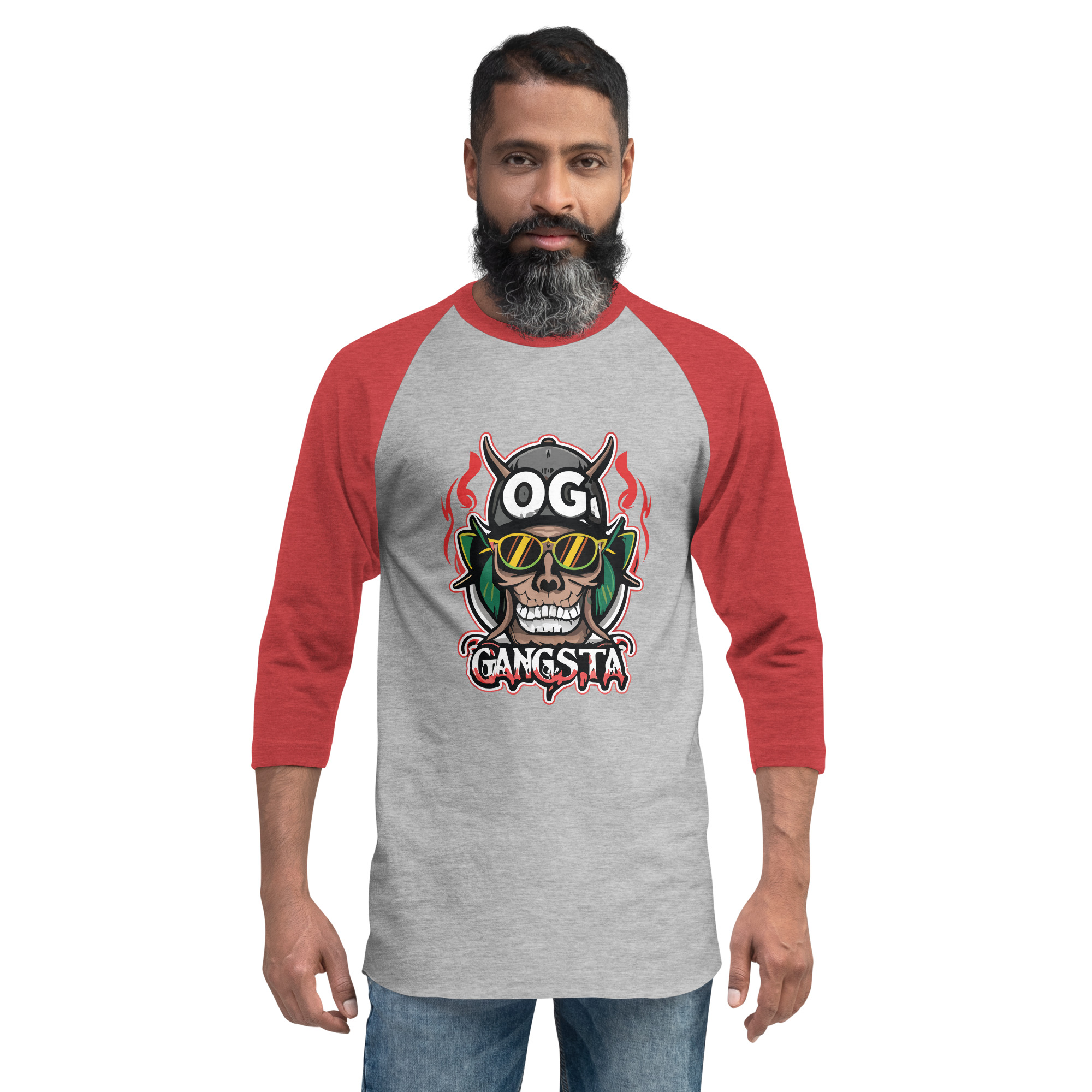 OG Gangsta 3/4 sleeve raglan shirt
