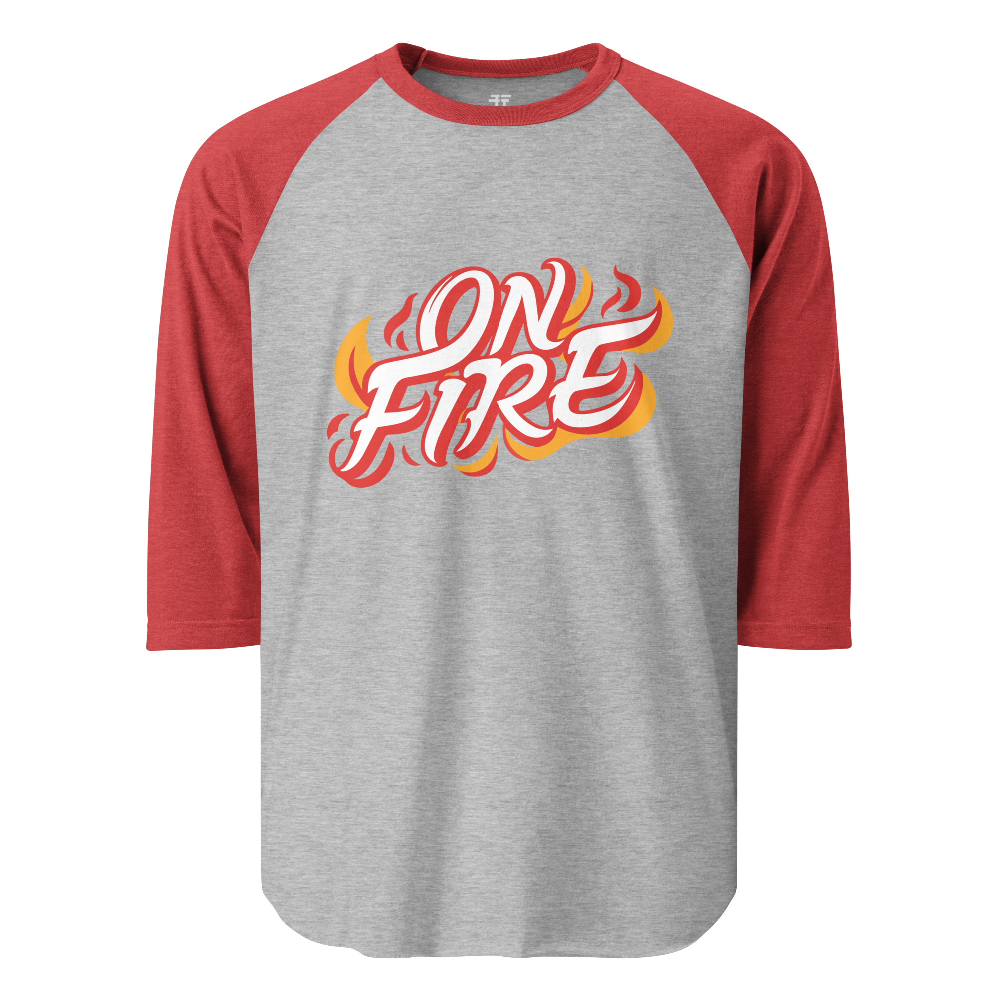 On Fire 3/4 sleeve raglan shirt