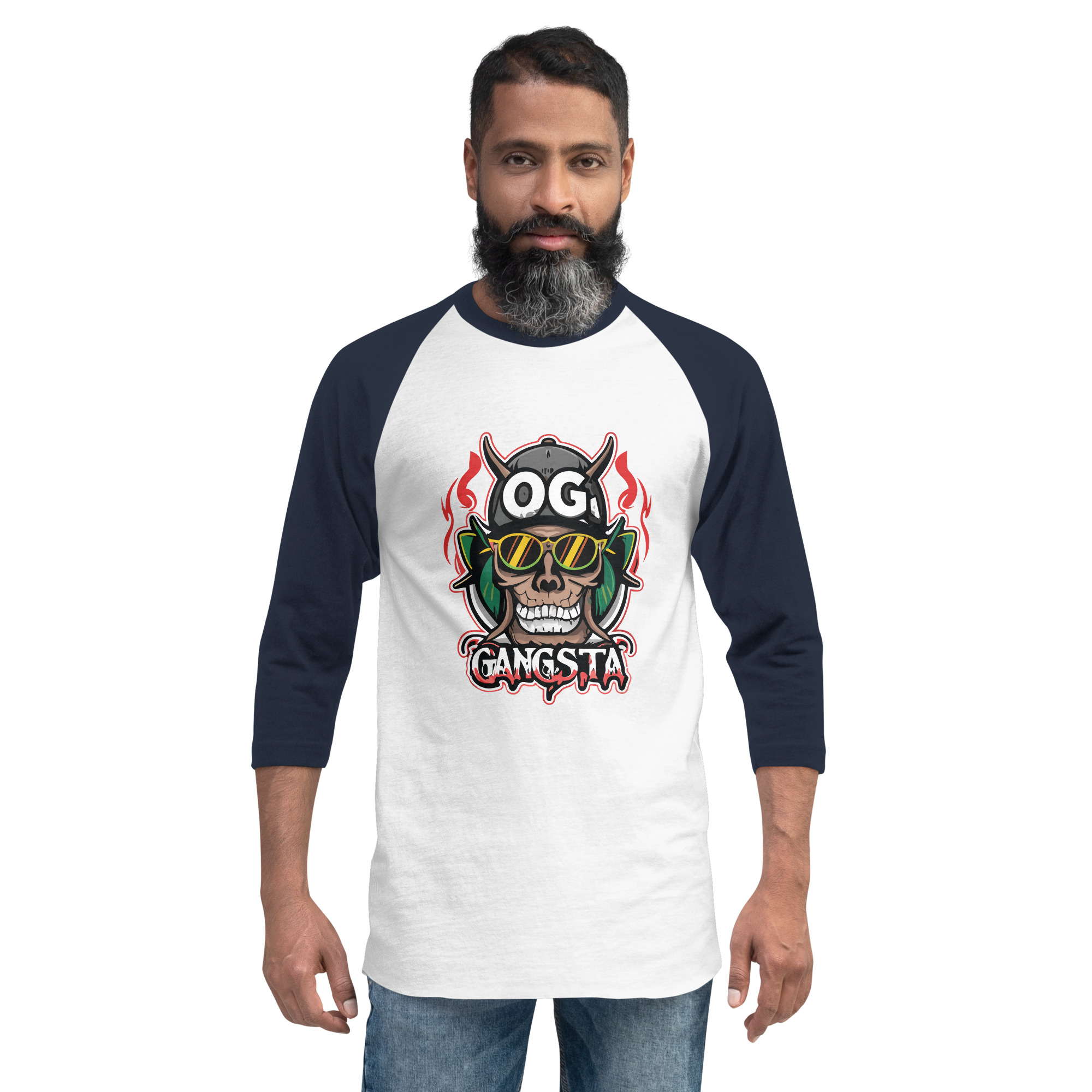 OG Gangsta 3/4 sleeve raglan shirt