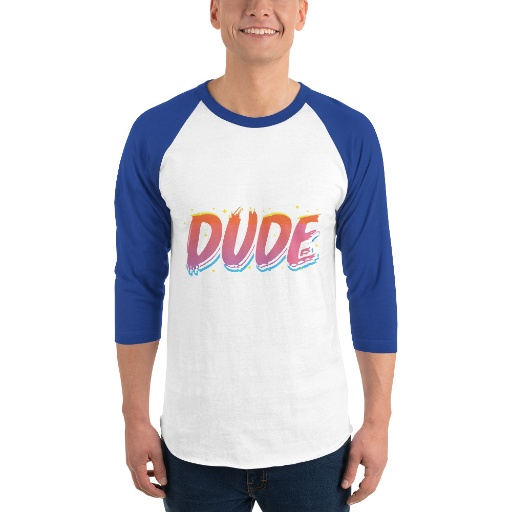 Dude 3/4 sleeve raglan shirt
