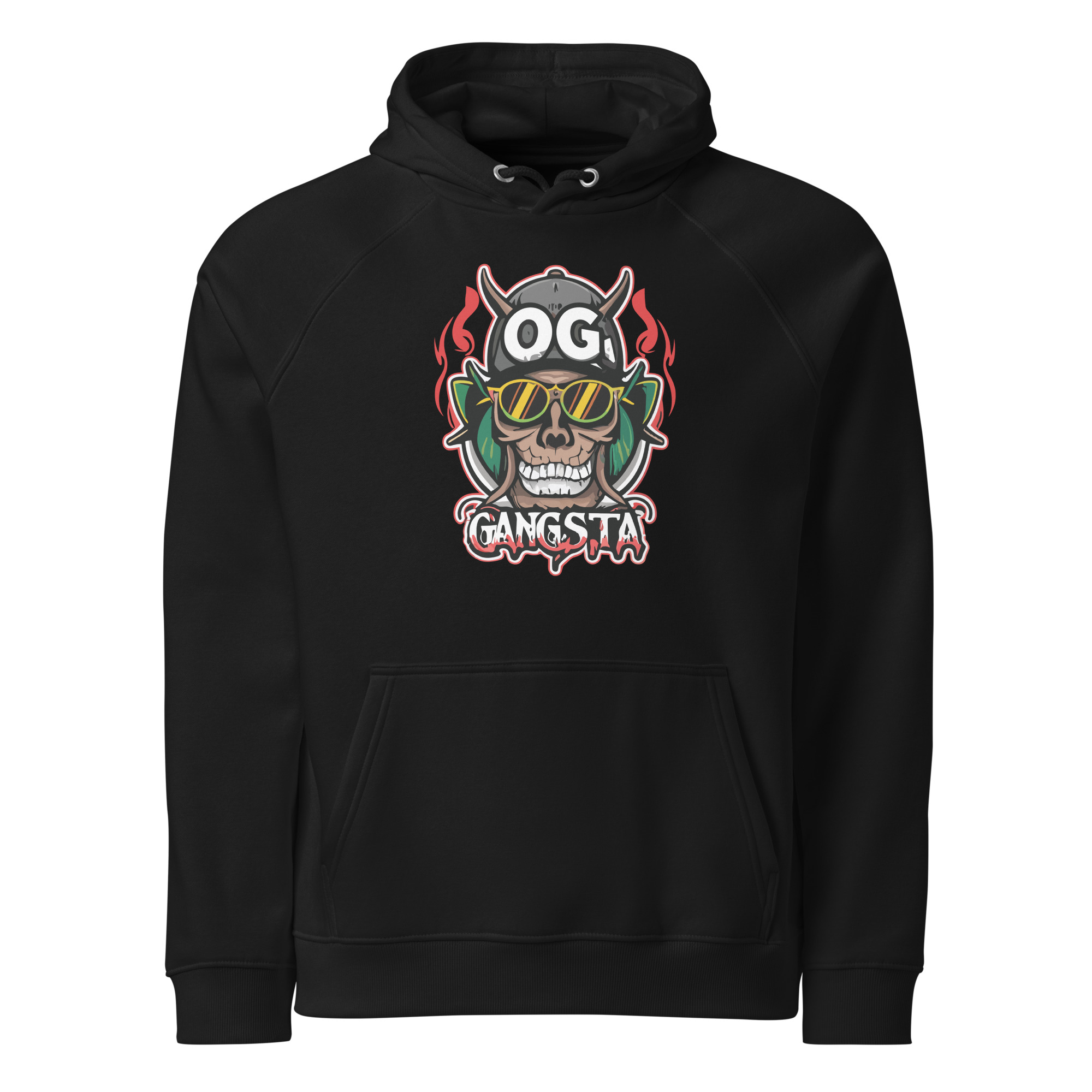 OG Gangsta Unisex eco raglan hoodie