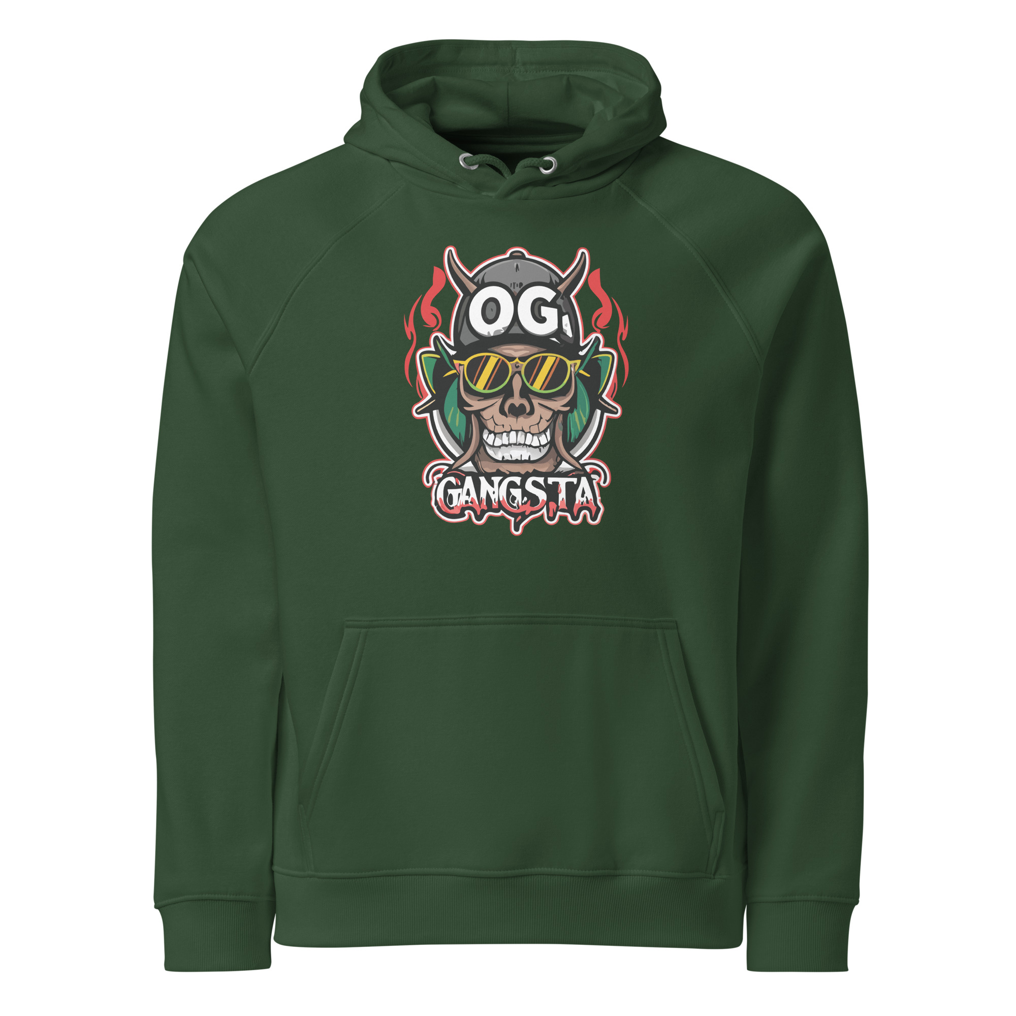 OG Gangsta Unisex eco raglan hoodie