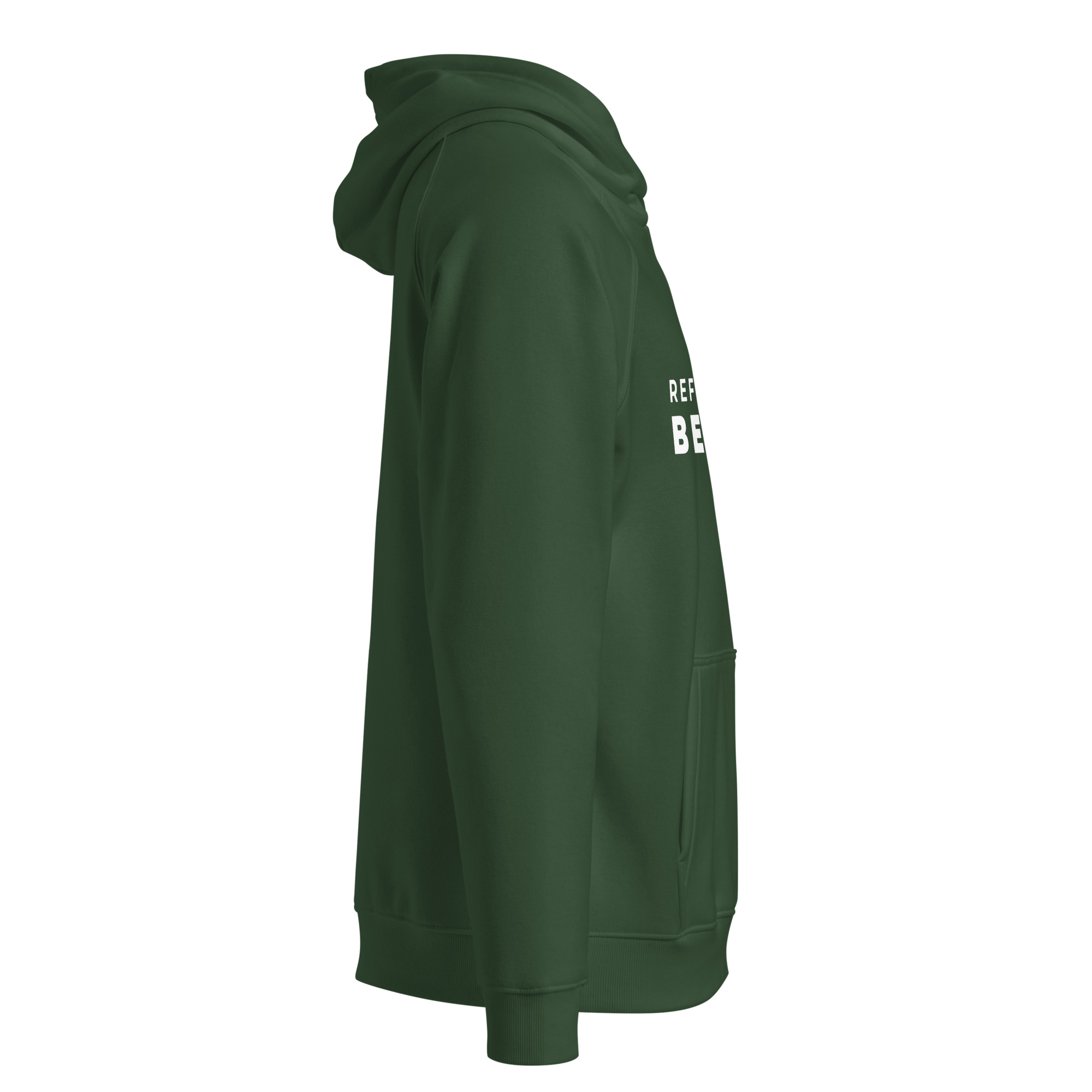 unisex-eco-raglan-hoodie-bottle-green-right-68341d4d5f8e7.jpg Refuse to beGood Unisex eco raglan hoodie