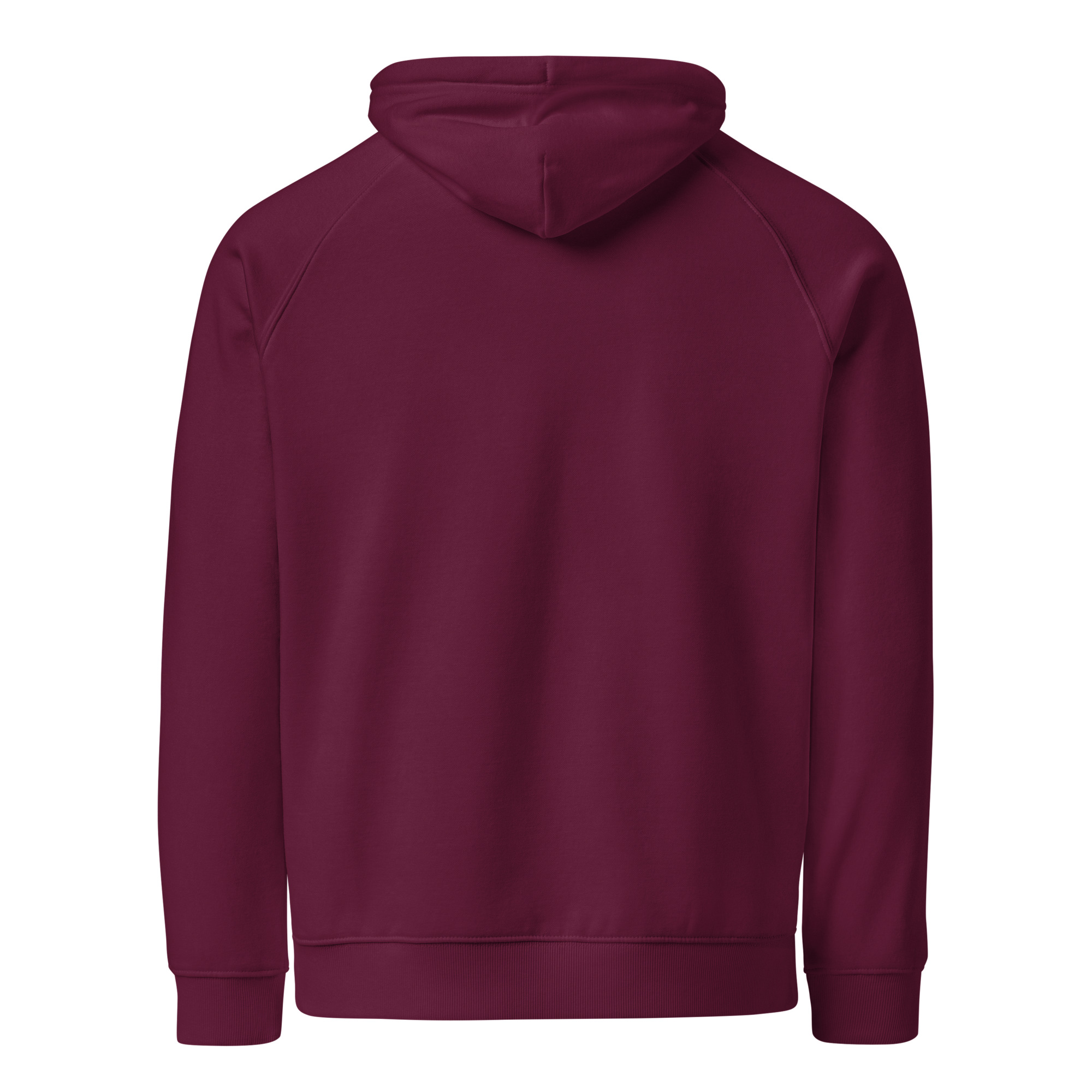 unisex-eco-raglan-hoodie-burgundy-back-68341d4d5a75a.jpg Refuse to beGood Unisex eco raglan hoodie