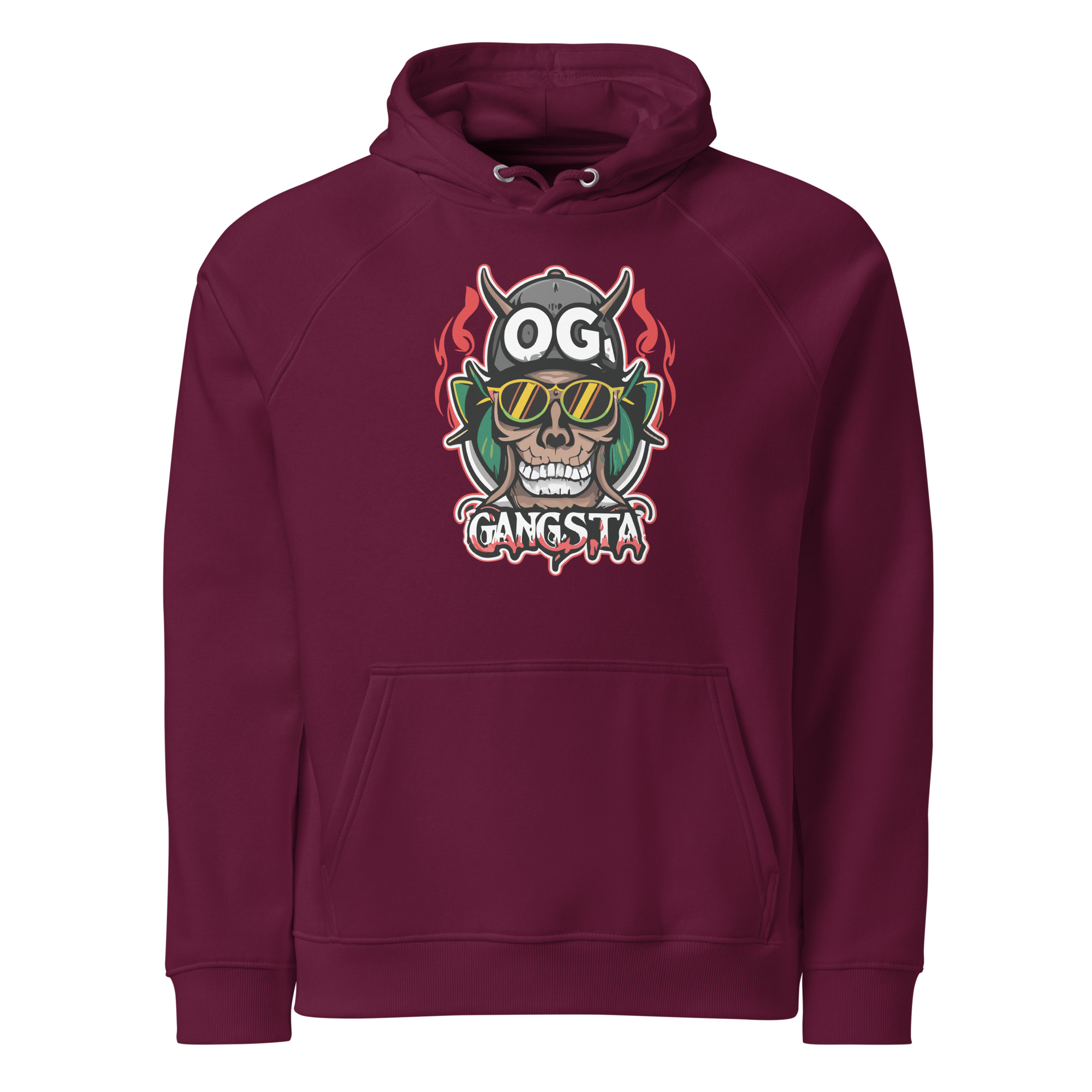 OG Gangsta Unisex eco raglan hoodie