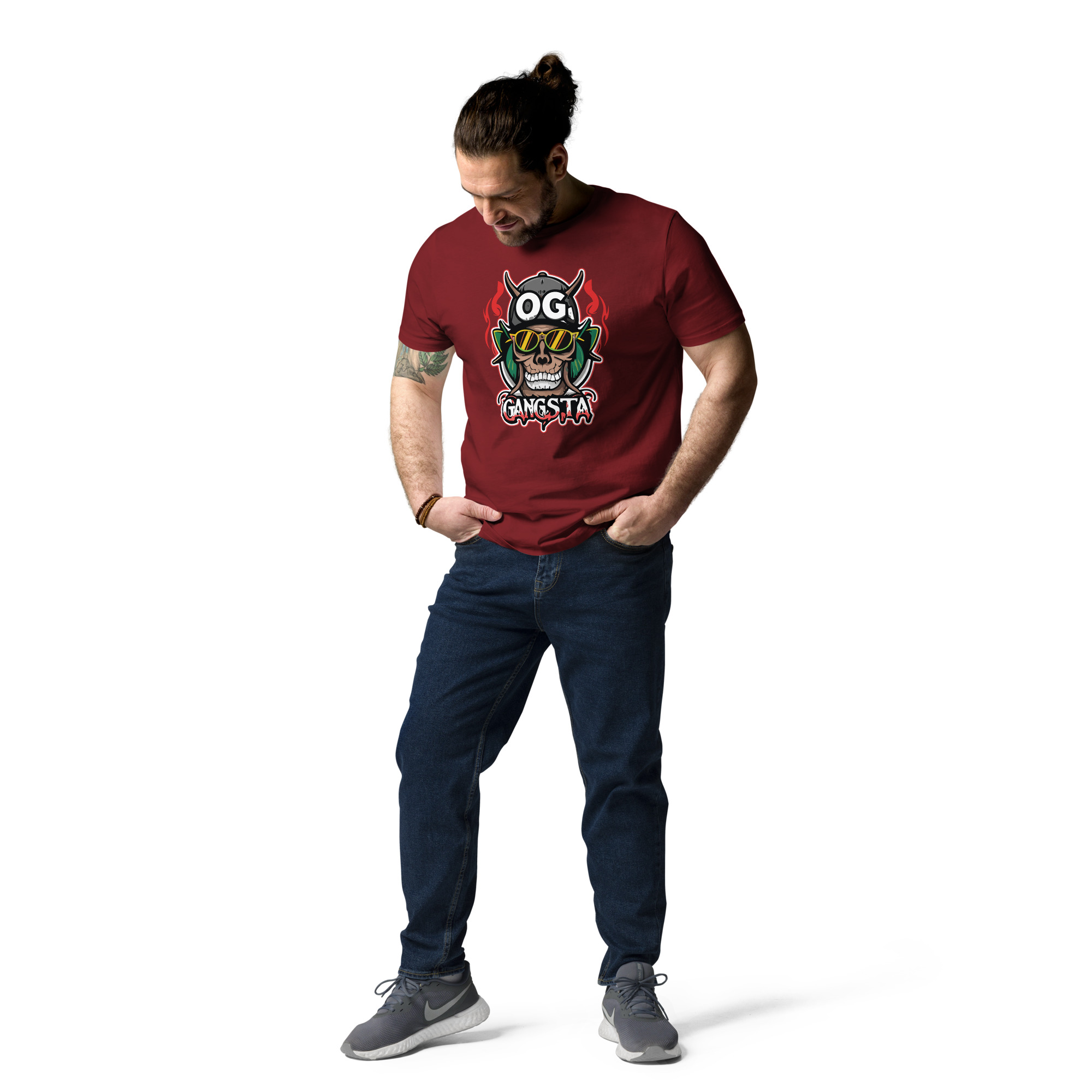 unisex-organic-cotton-t-shirt-burgundy-front-2-6831c11f55b73.jpg OG Gangsta - Unisex Organic Cotton T-shirt