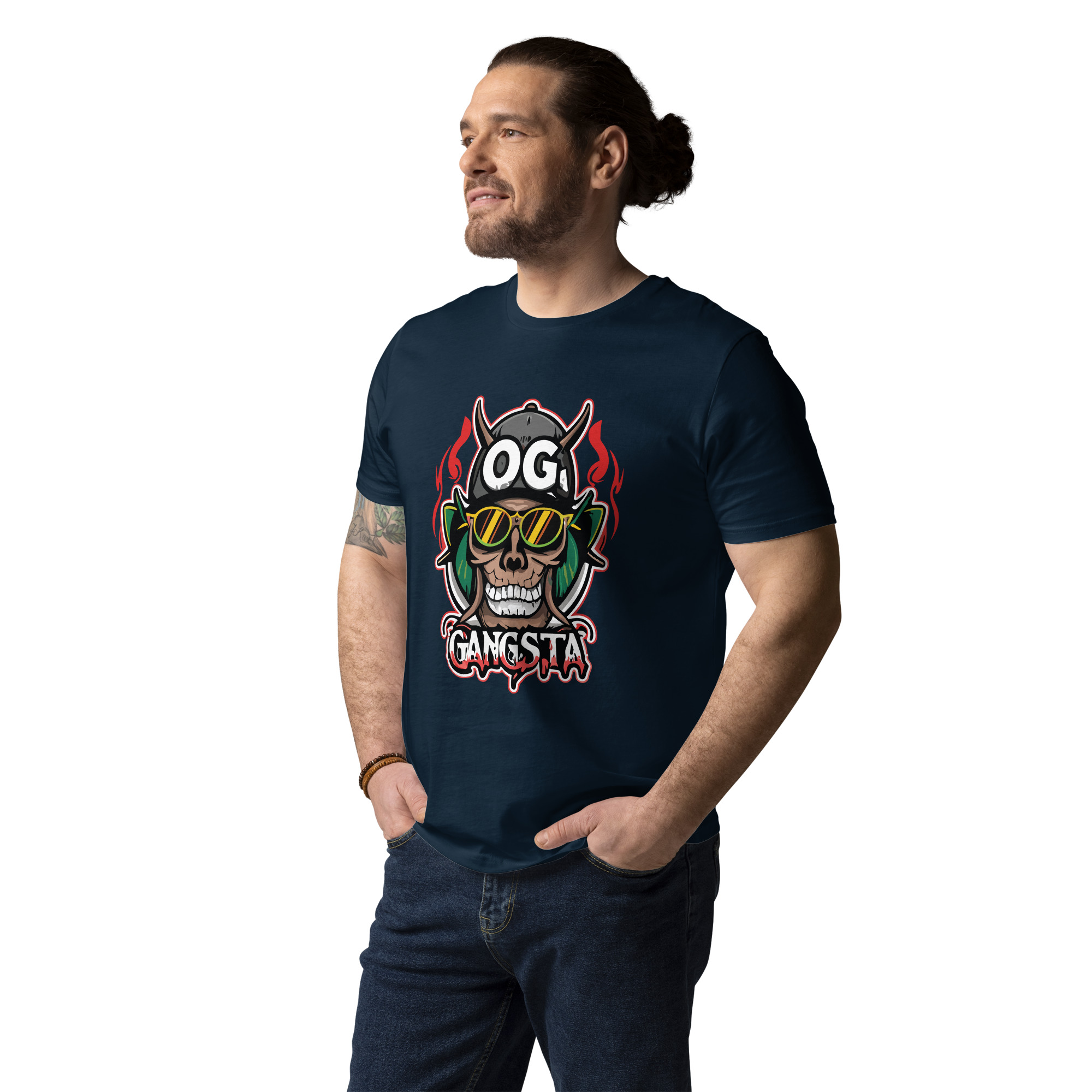 unisex-organic-cotton-t-shirt-french-navy-front-6831c11f3c9c2.jpg OG Gangsta - Unisex Organic Cotton T-shirt