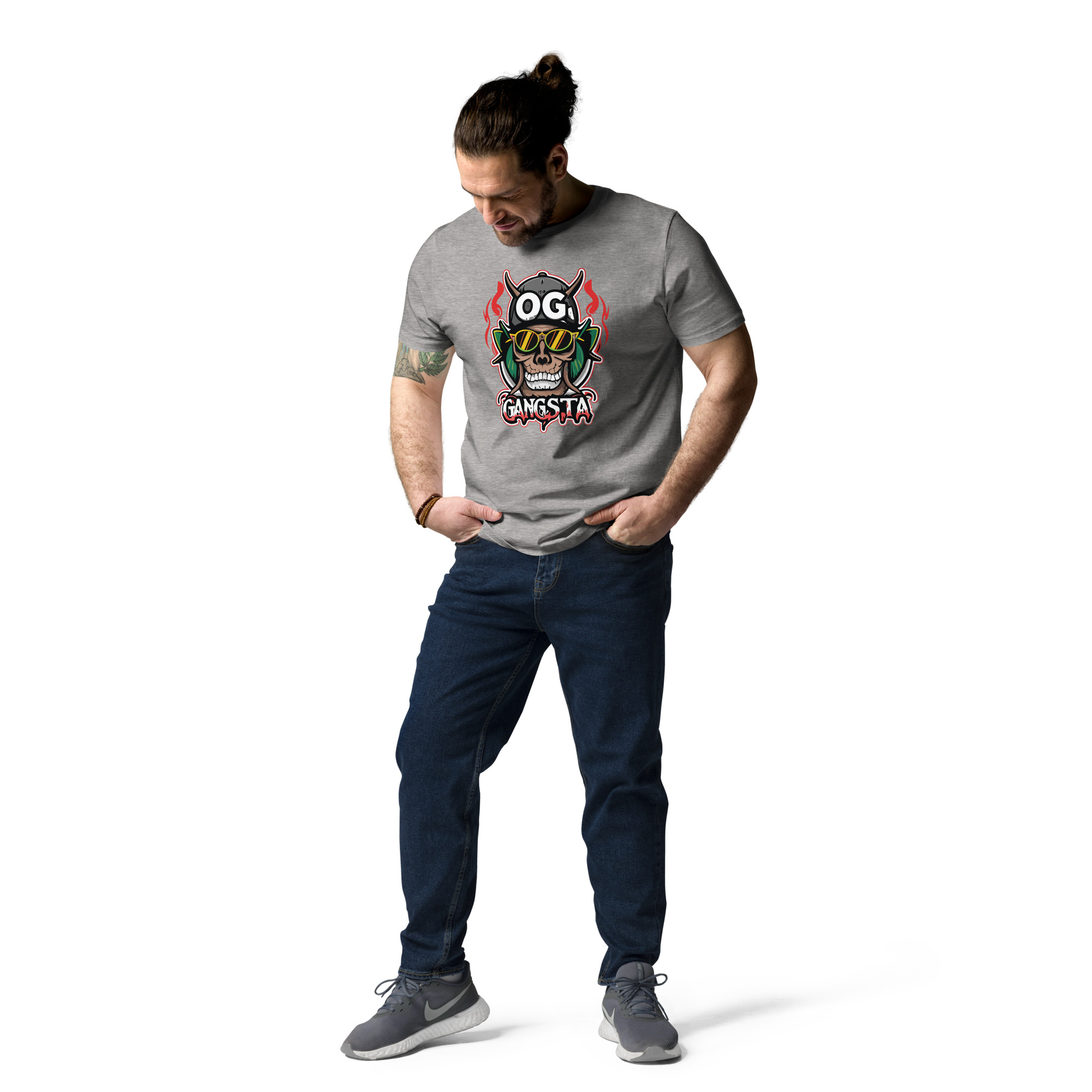 unisex-organic-cotton-t-shirt-heather-grey-front-2-6831c11fda100.jpg OG Gangsta - Unisex Organic Cotton T-shirt