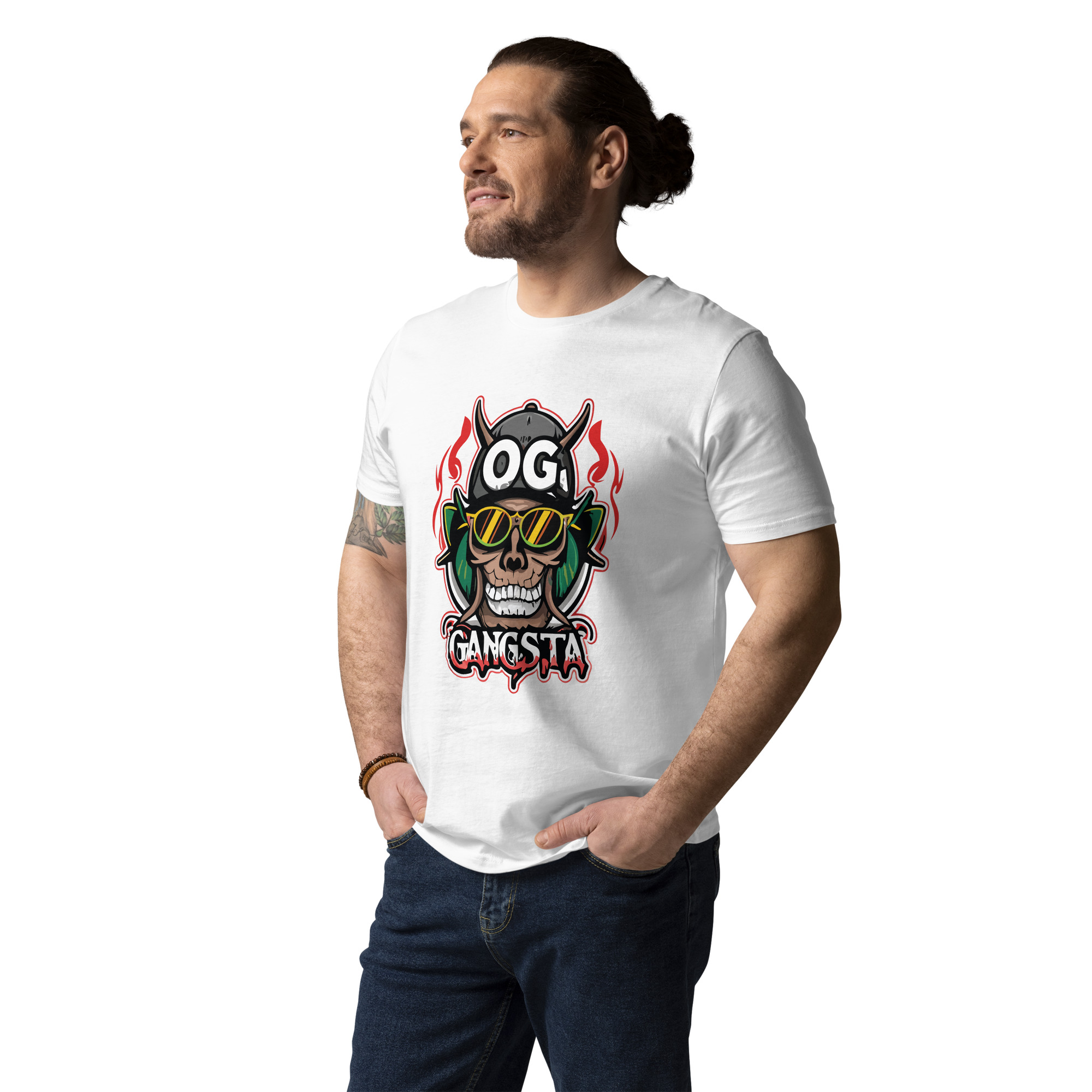 unisex-organic-cotton-t-shirt-white-front-6831c1206b1f0.jpg OG Gangsta - Unisex Organic Cotton T-shirt
