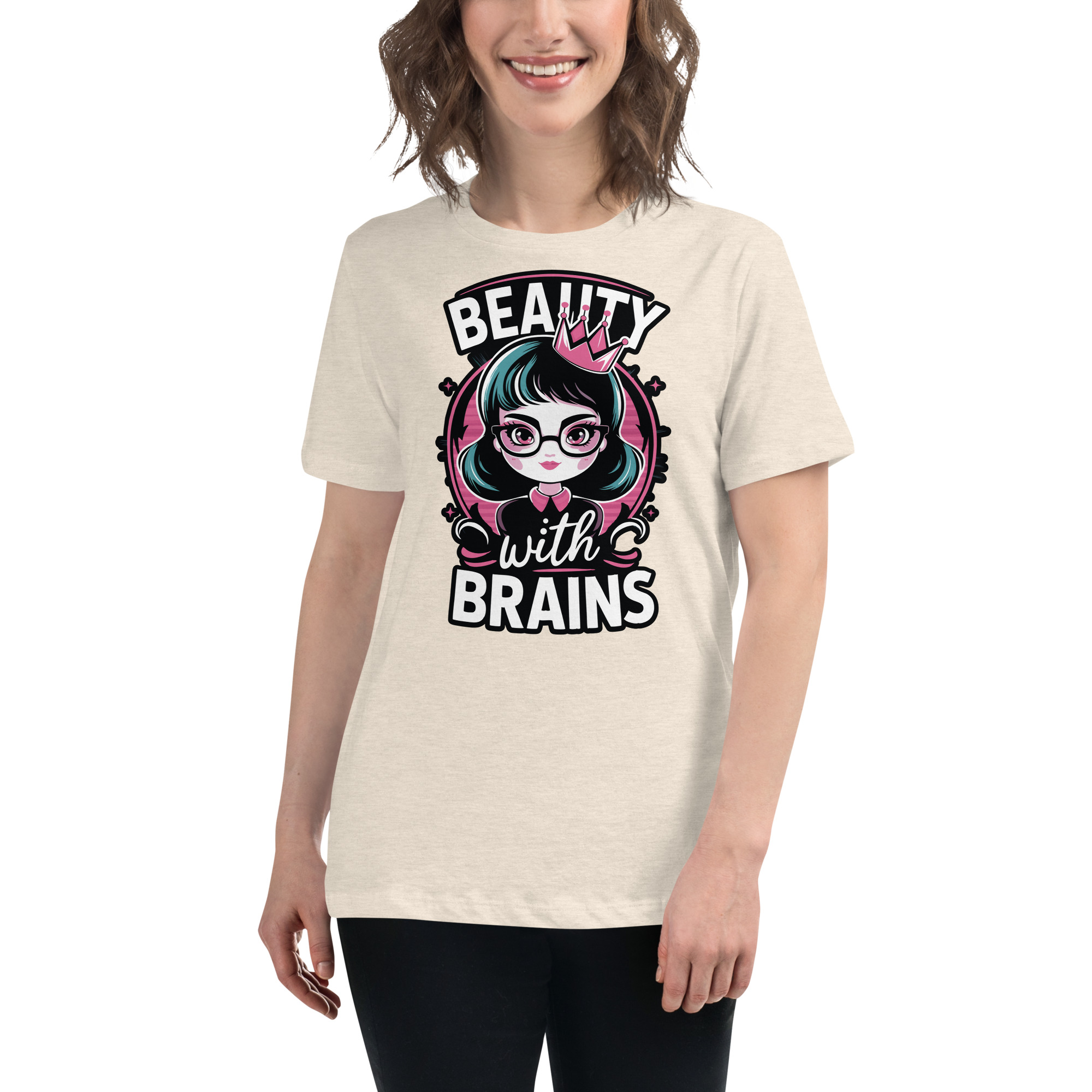 Beauty Brains Women's Relaxed T-Shirt