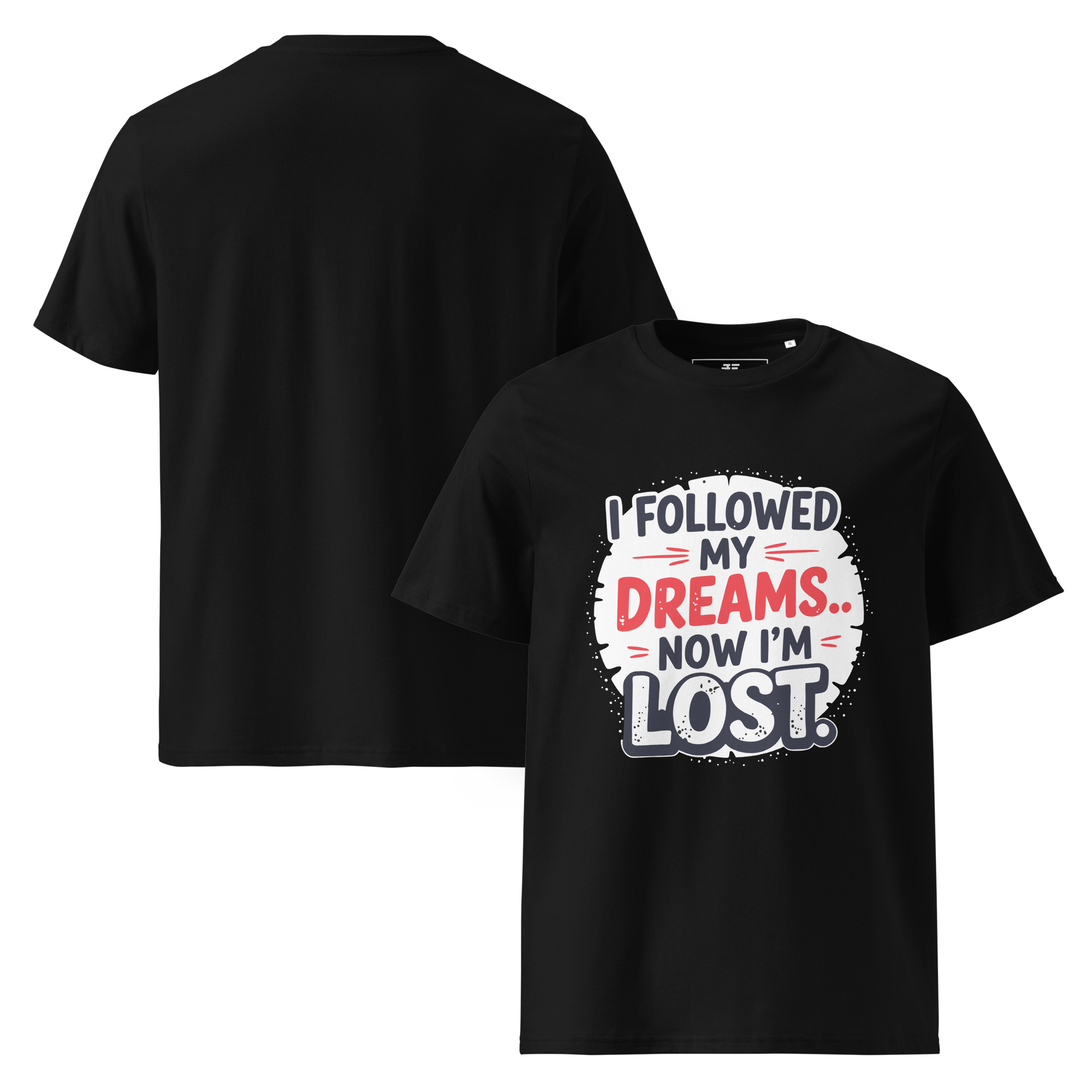 unisex-organic-cotton-t-shirt-black-front-and-back-687370f88891d.jpg Lost Dreams Unisex organic cotton t-shirt